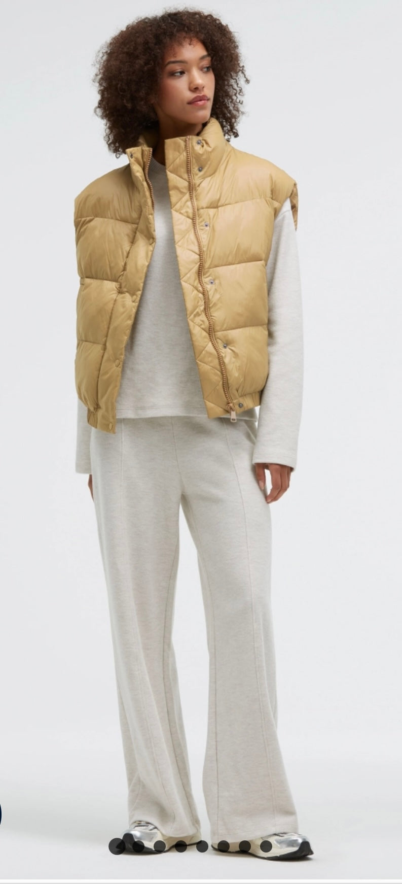 Senses The Label  Steppweste OW:E oversized light cognac