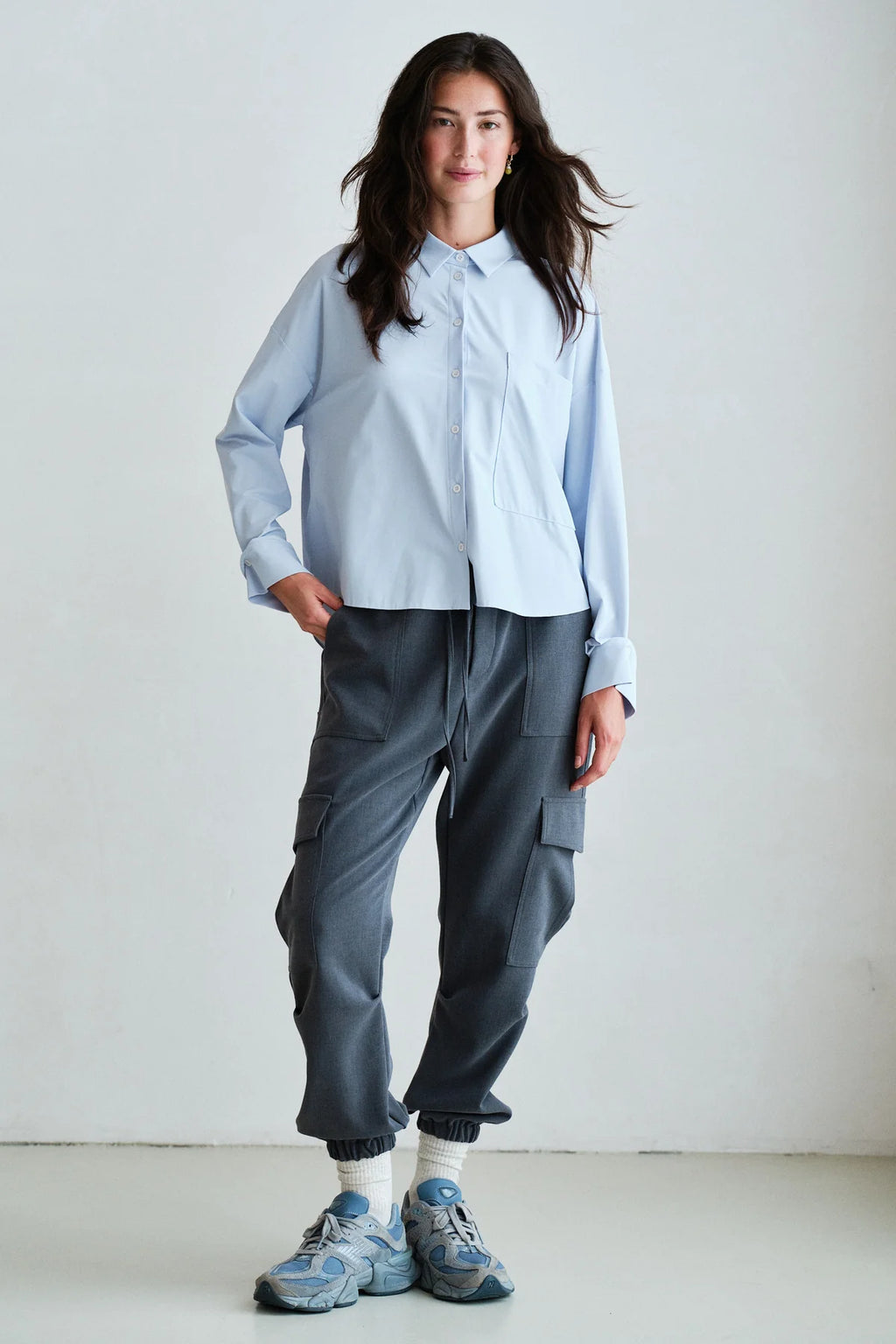 Penn&ink Bluse Oxford hellblau (W26N1795LTD)