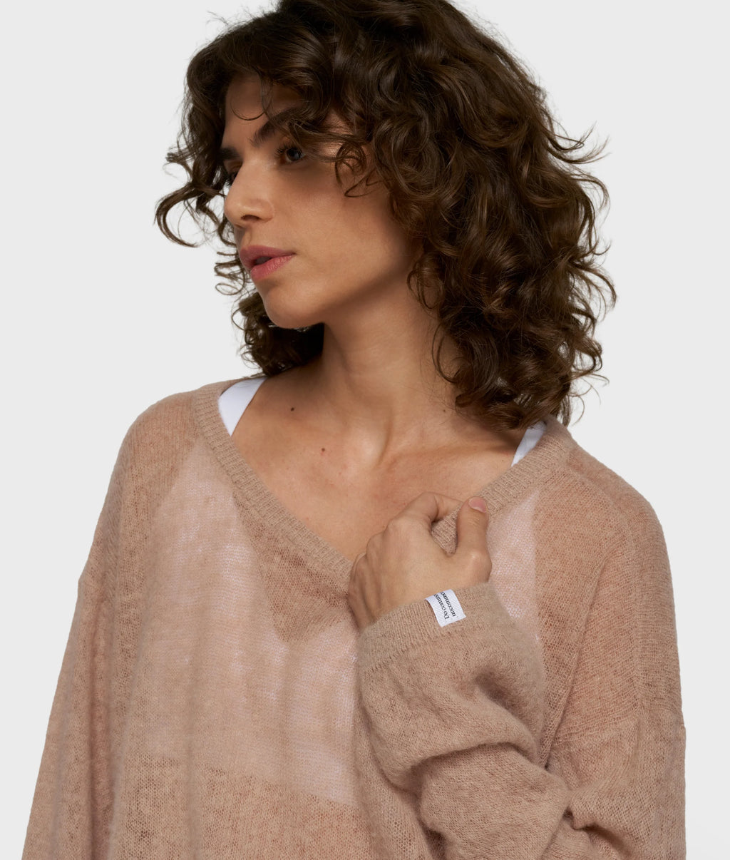 10 Days Thin Knit Sweater Light Fudge