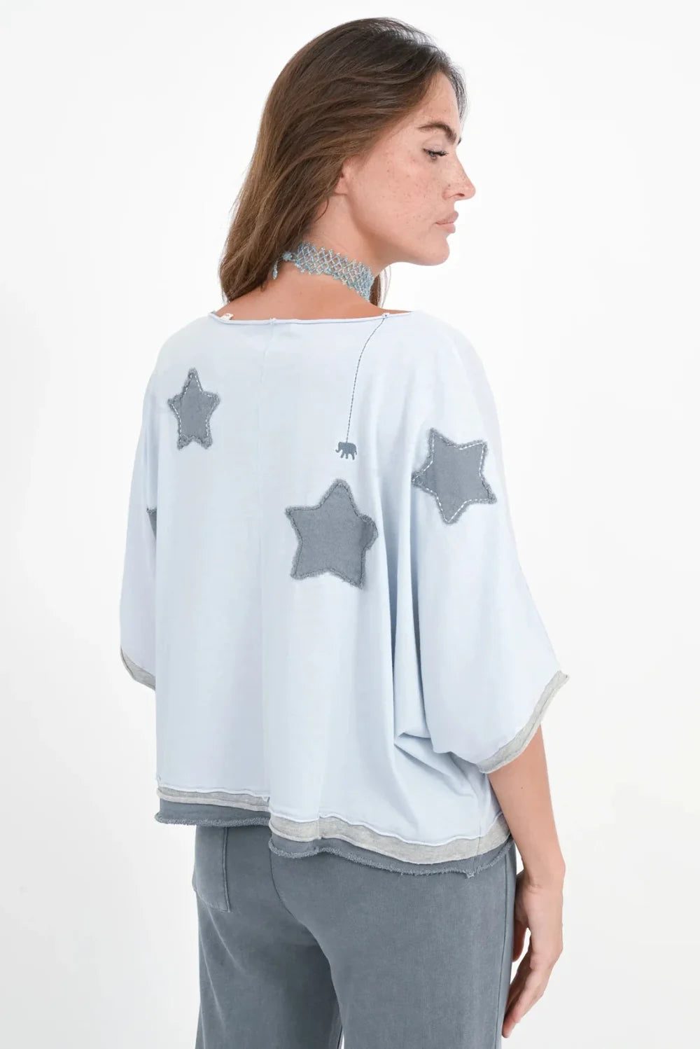 Love Joy Victory Shirt Rumbia Sternen Patches ice Blue