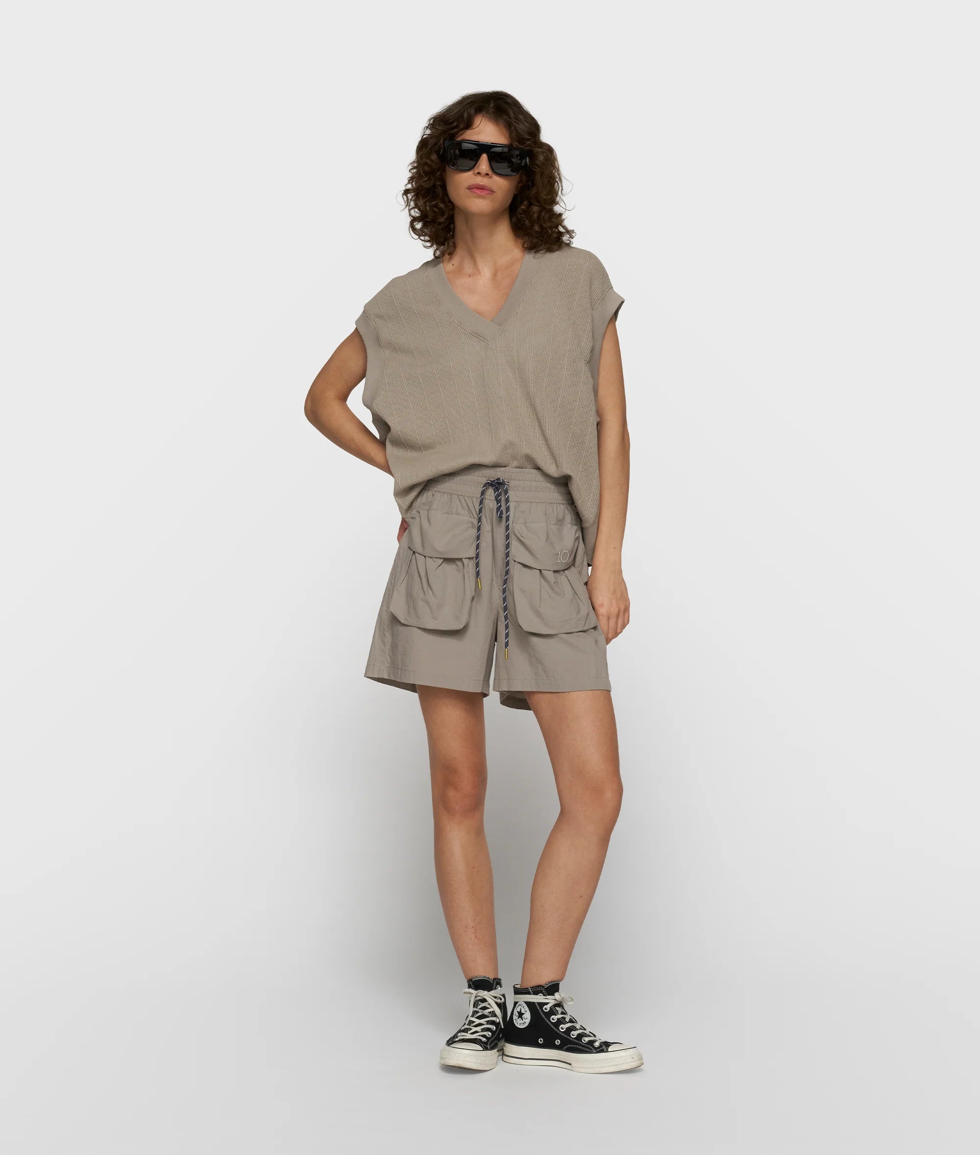 10 Days Crinkle Utility Shorts Farbe Fog