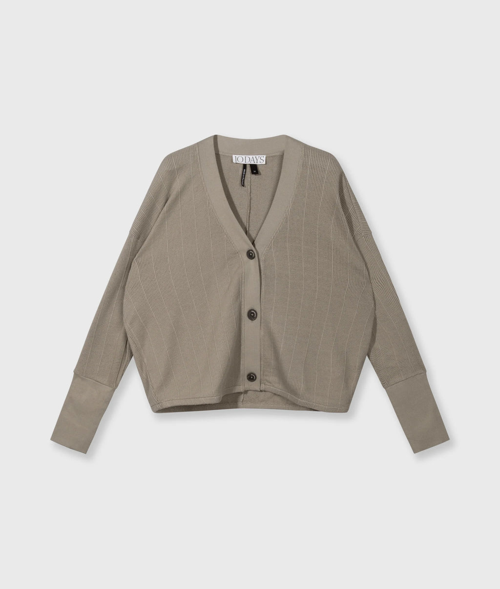 10 Days V-Neck Mesh Cardigan Farbe Fog