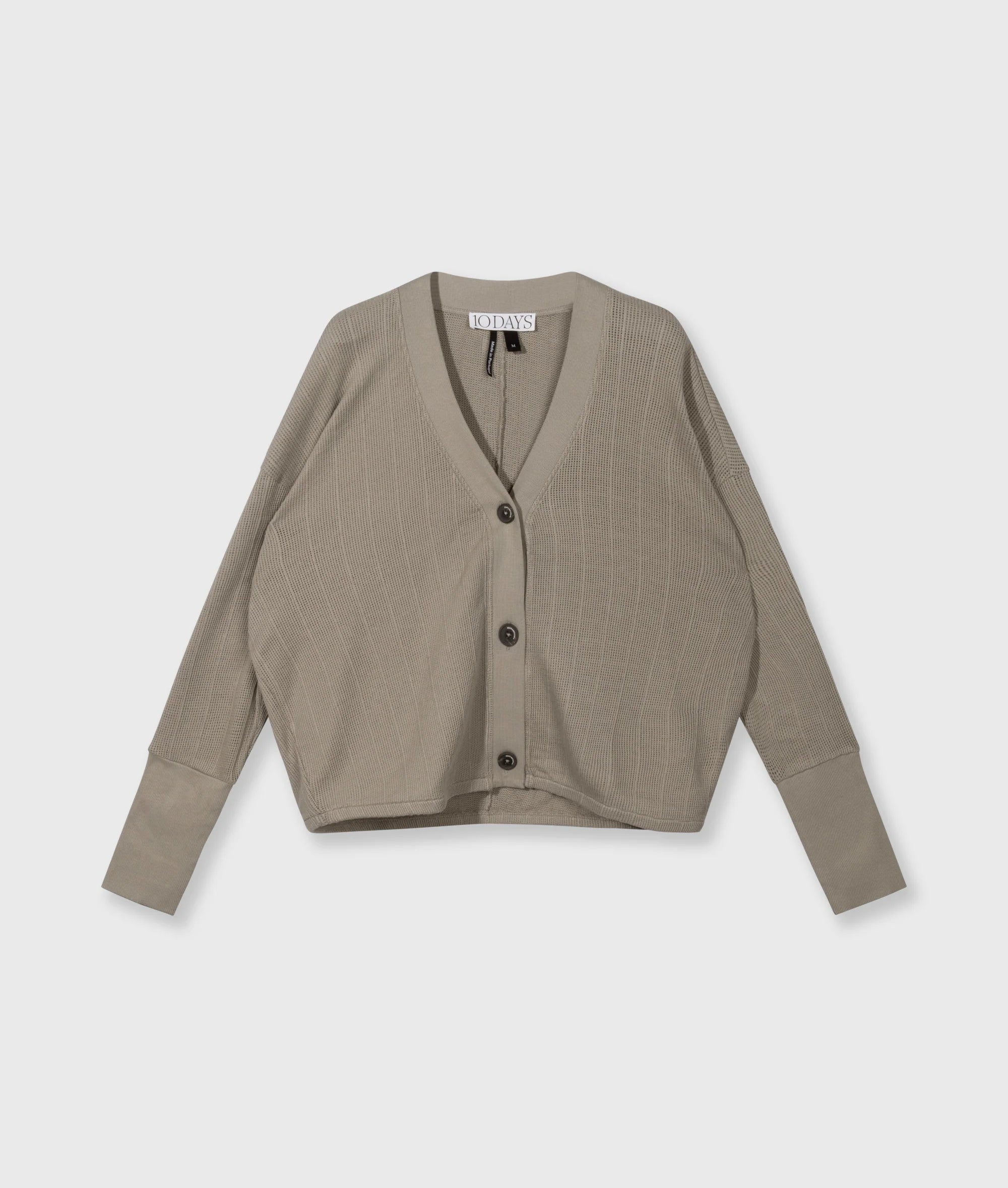 10 Days V-Neck Mesh Cardigan Farbe Fog