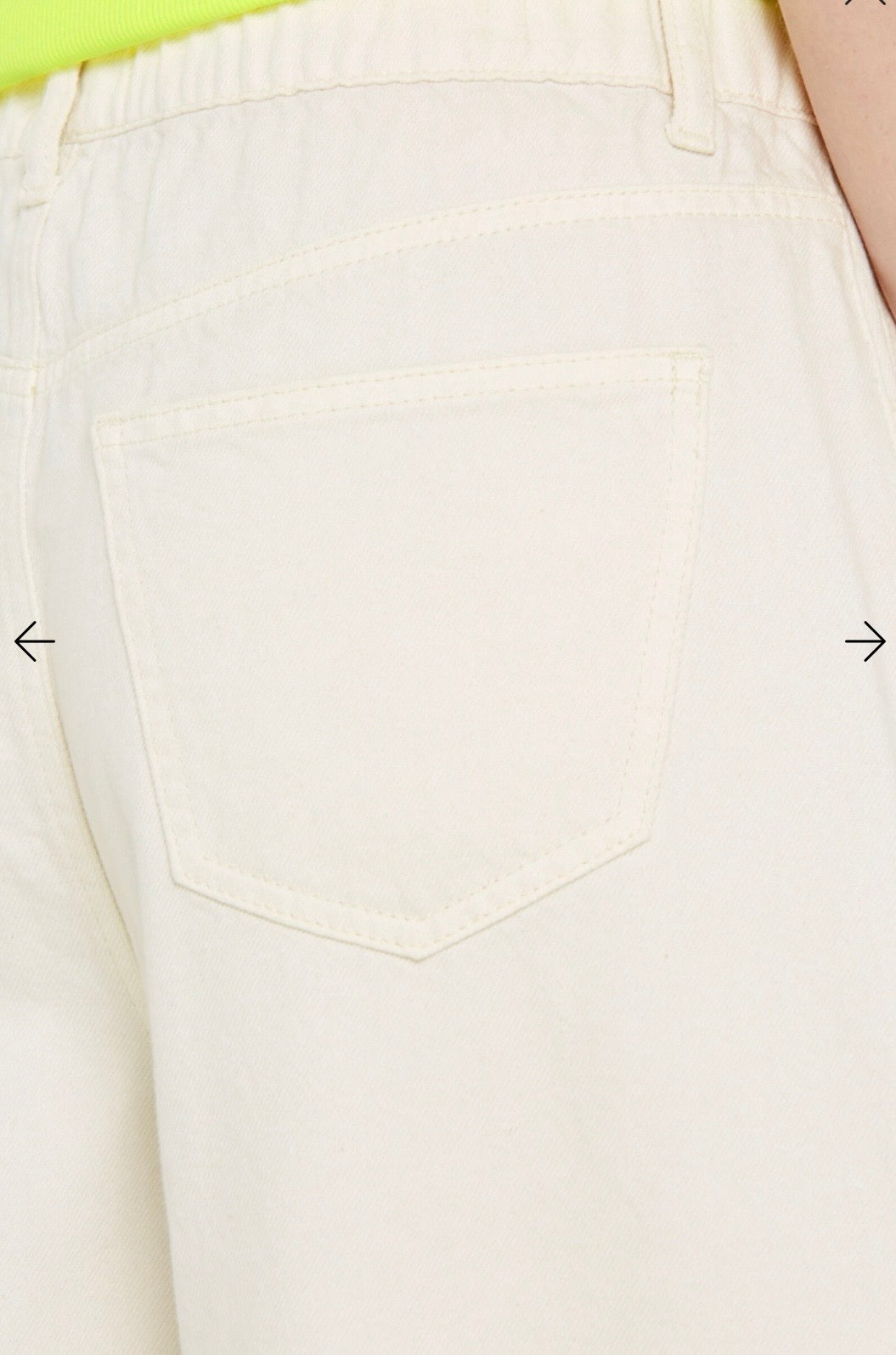 Senses The Label Jeans AL:EX Mid Waist Wide Leg Jeans cremefarben