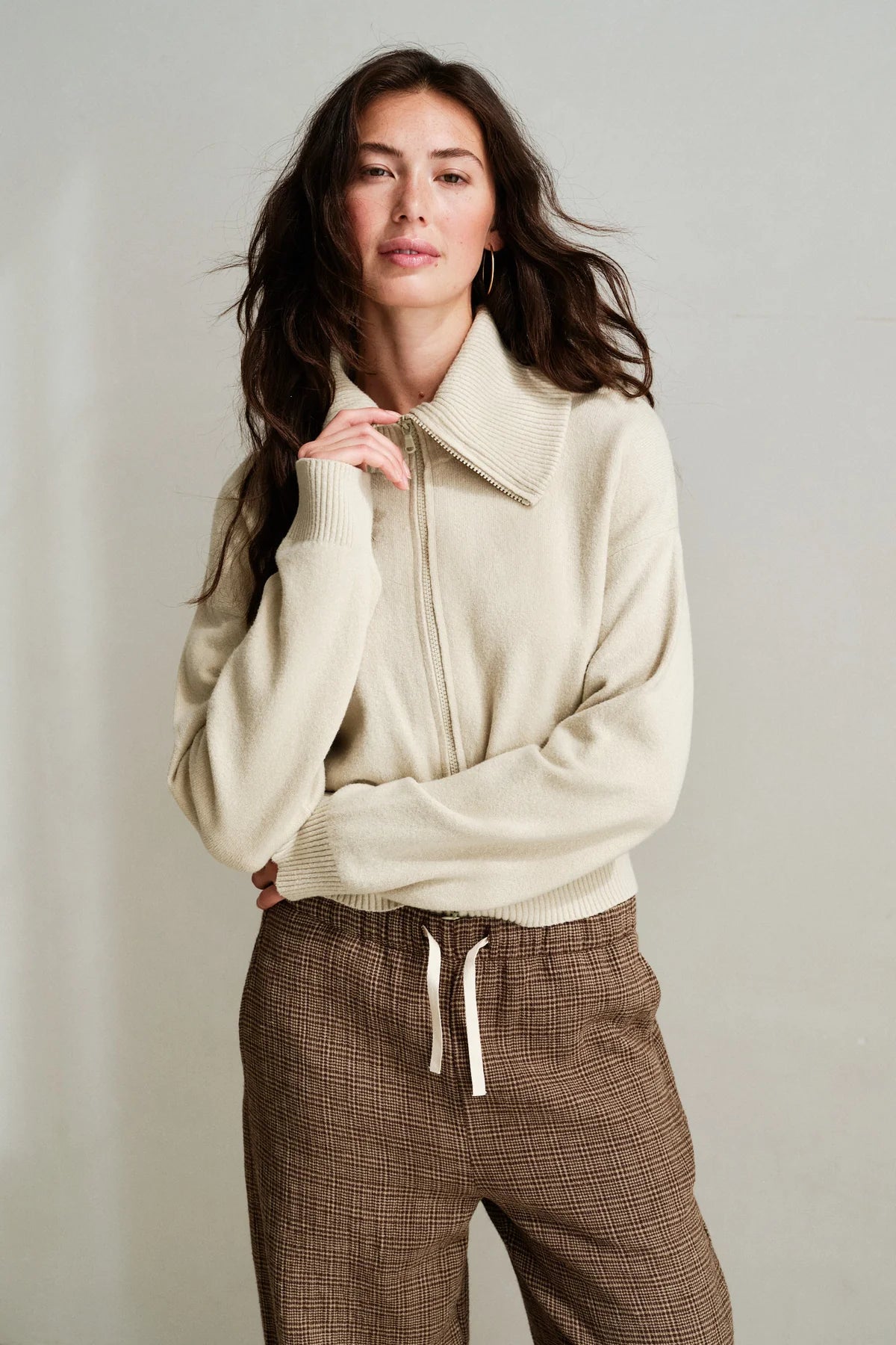 Penn&ink Cardigan Foam in Sand (W26B446LTD)