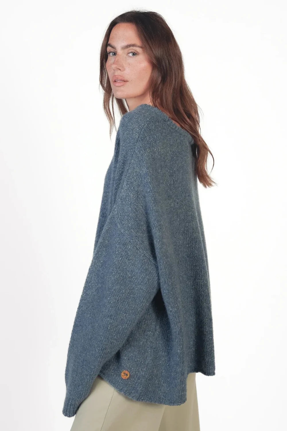 Love Joy Victory Kaschmir Pullover Amory shibori graublau