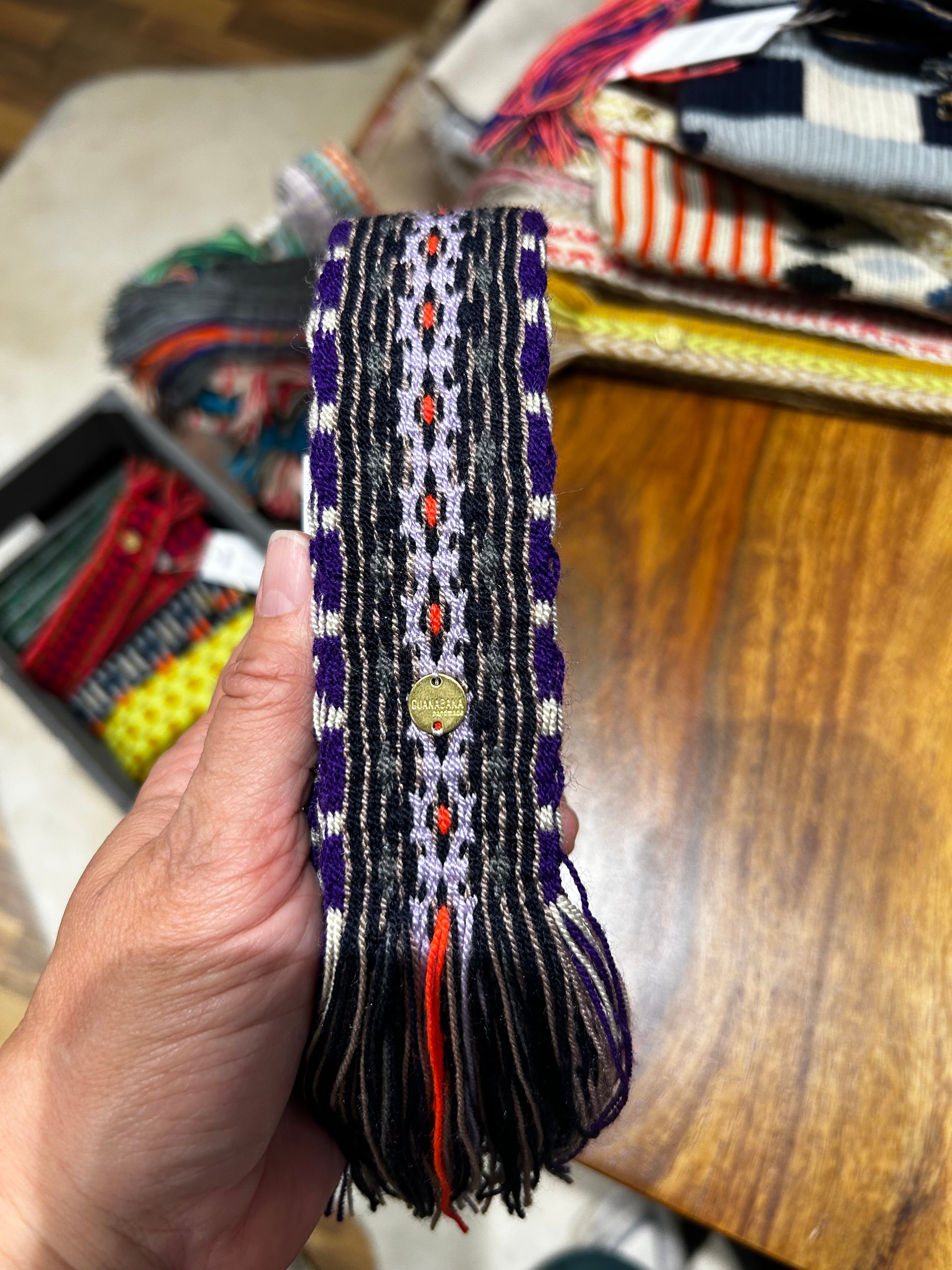 Guanabana Gürtel zum Knoten ( breit) Flieder lila orange schwarz