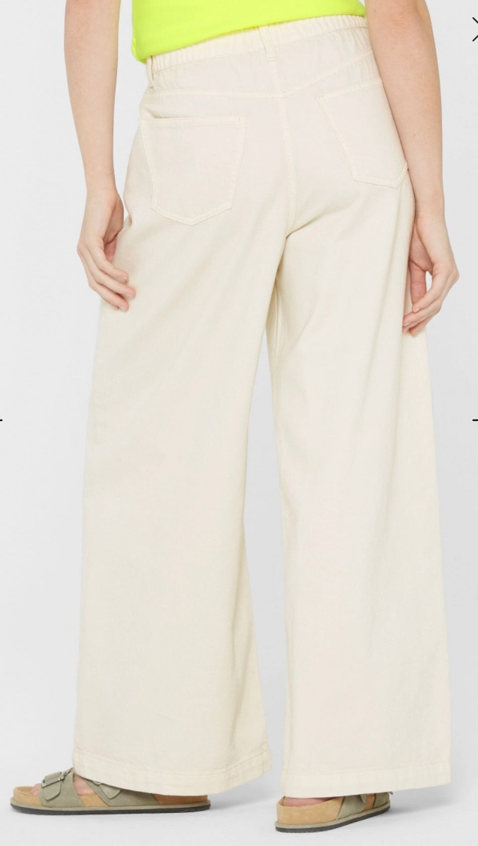 Senses The Label Jeans AL:EX Mid Waist Wide Leg Jeans cremefarben