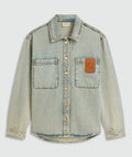 JOSH V Mylessa Oversized Jeansbluse Light Dirty Denim
