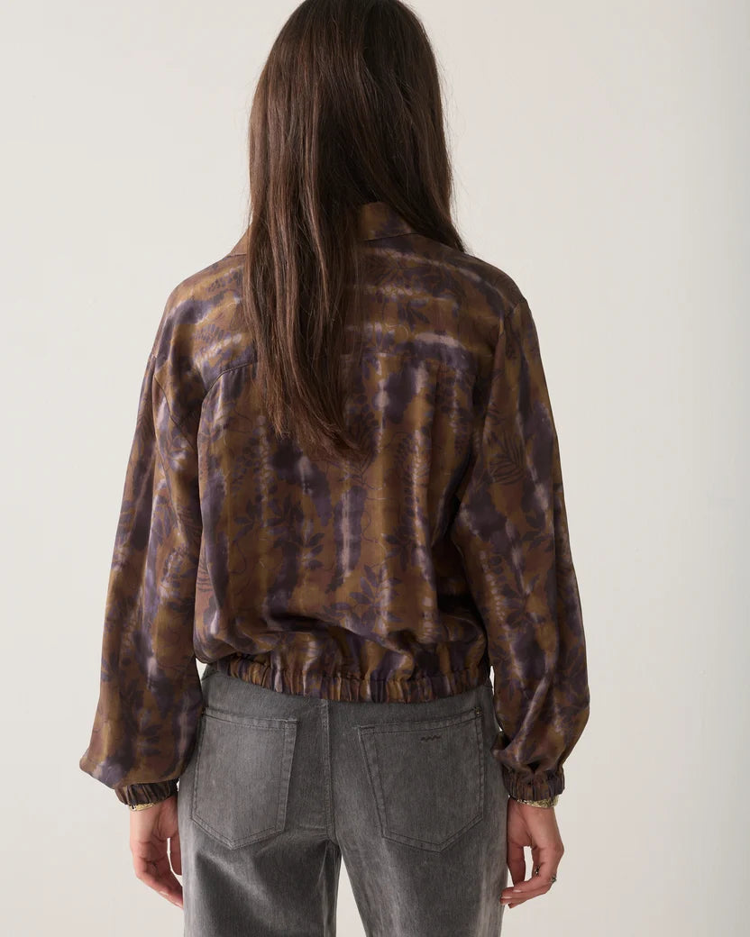 Summum Cropped Bluse Misty Flower braun