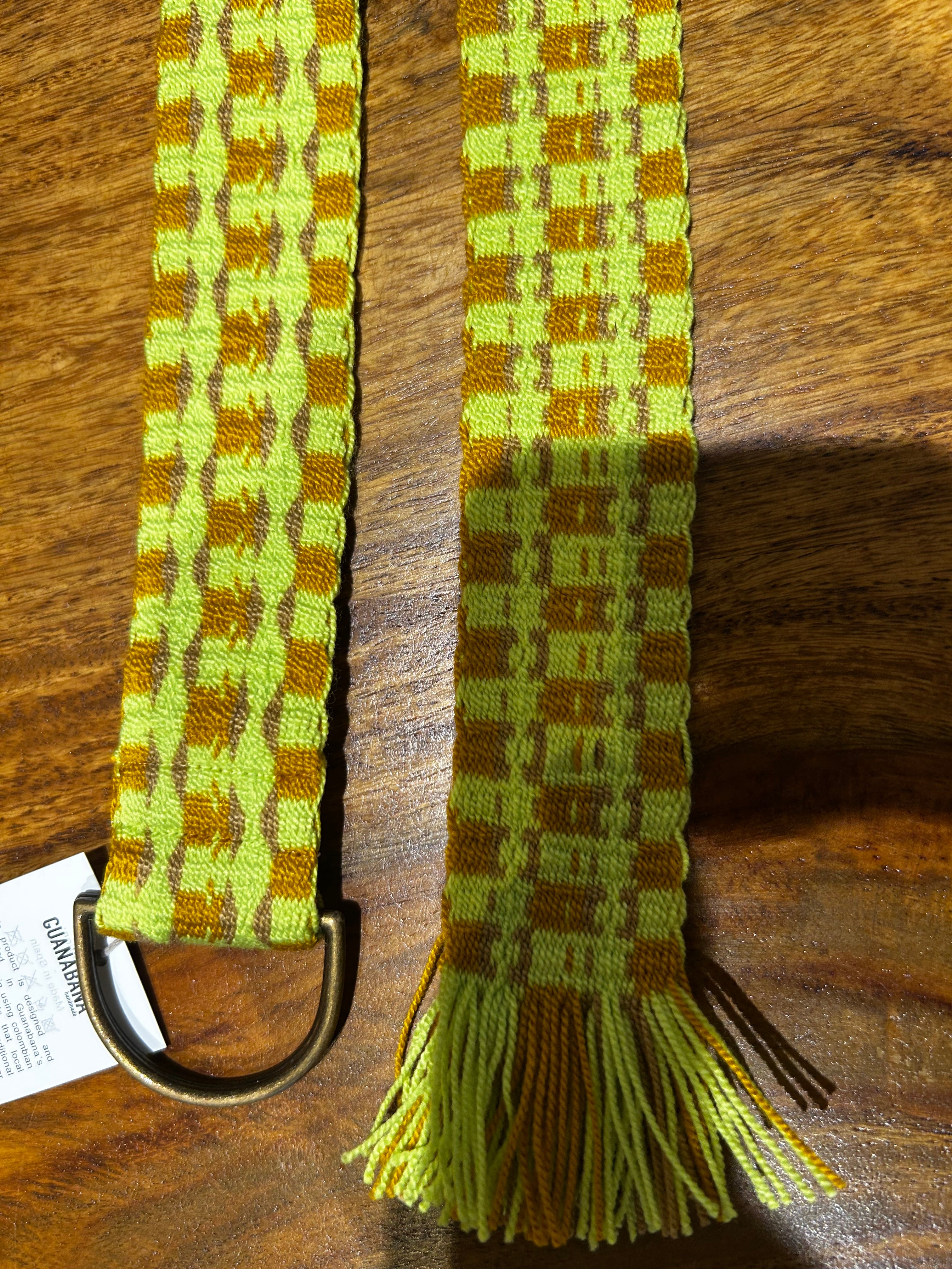 Guanabana Gürtel mit Schnalle neongelb ockerfarben