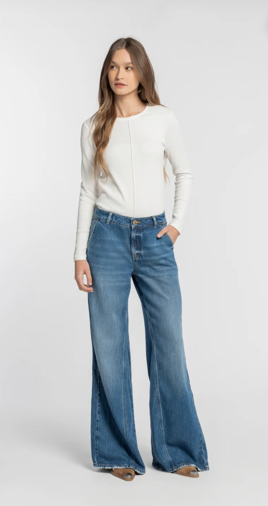 Goldgarn Denim Luisa Twisted Wideleg Vintage Blue