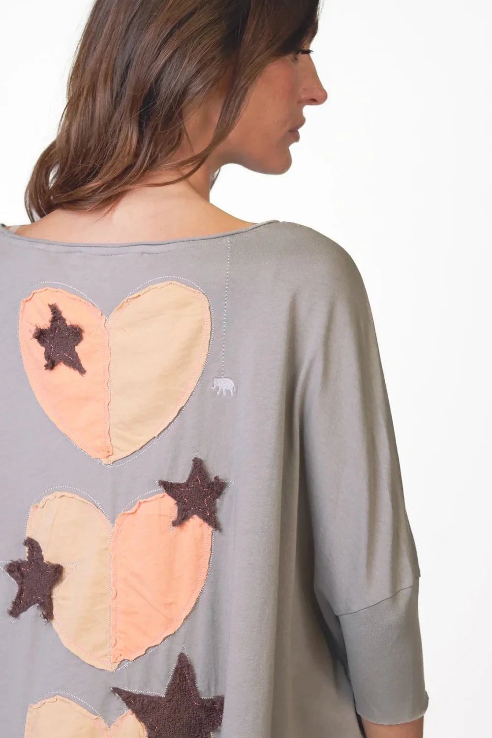 Love Joy Victory Oversized T-Shirt Papu mit Rückenapplikation