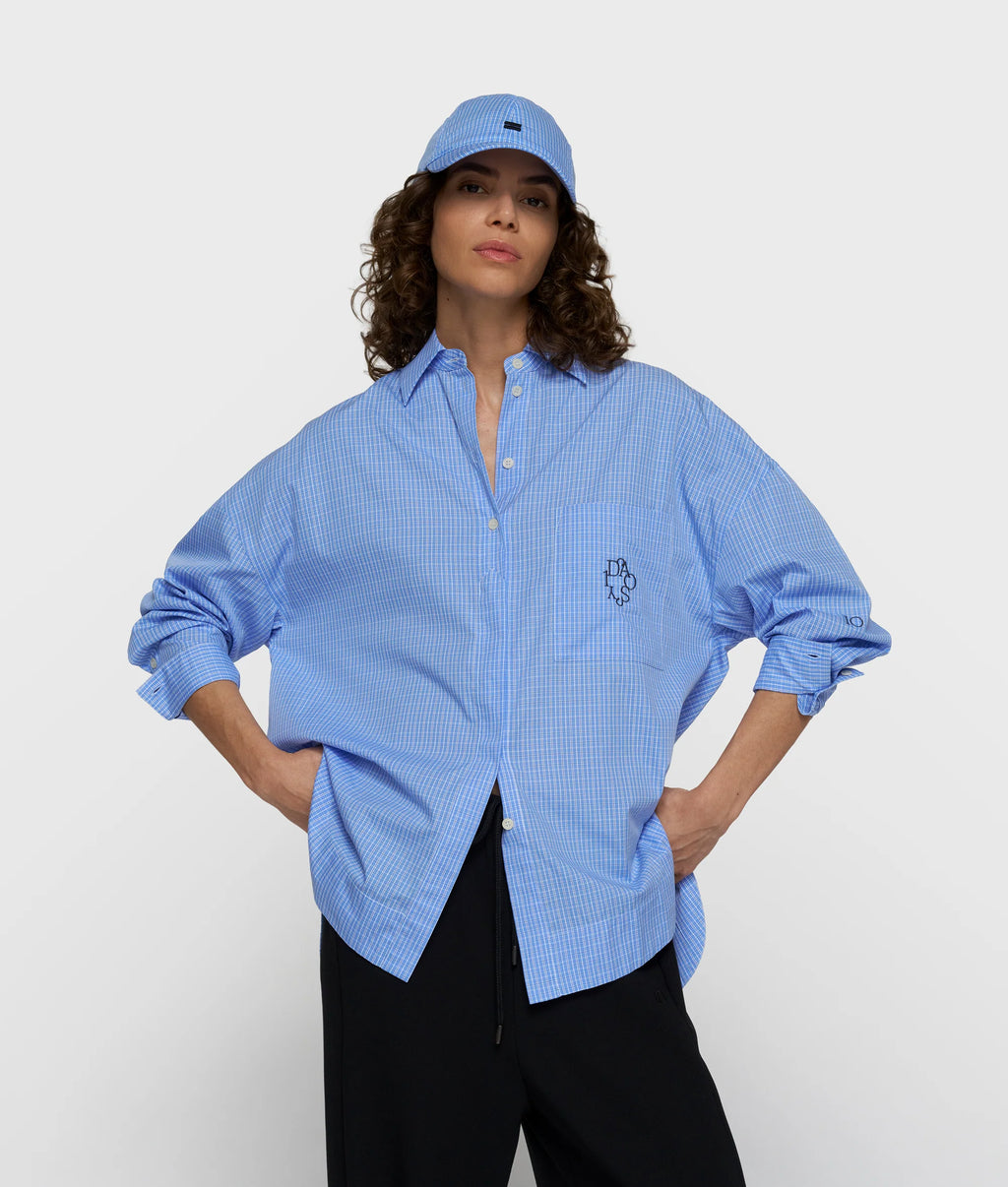 10 Days Karierte Hemdbluse blau