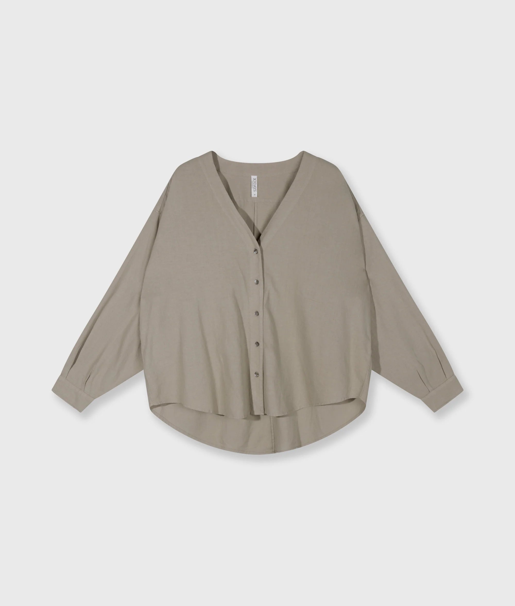 10 Days Cotton Linen Bluse Farbe Fog