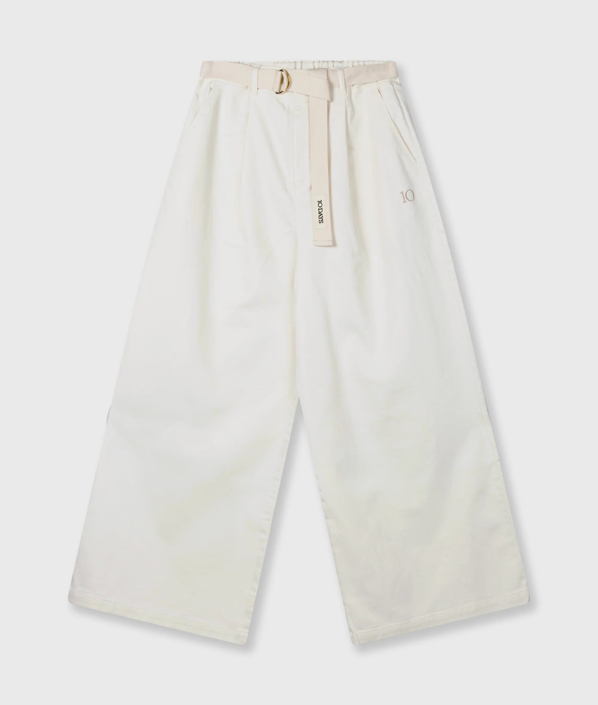 10 Days Wide Pants Jog Twill Pearl