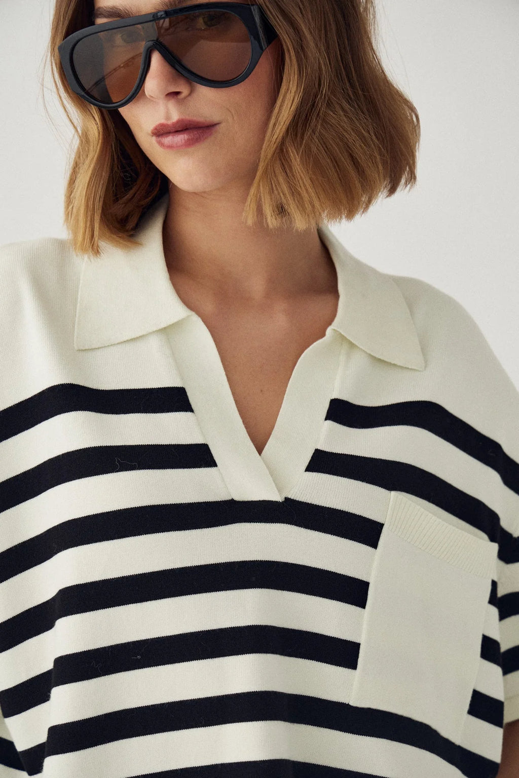 Noella N-Maryann Knit Darryll Black Stripe Strick Shirt