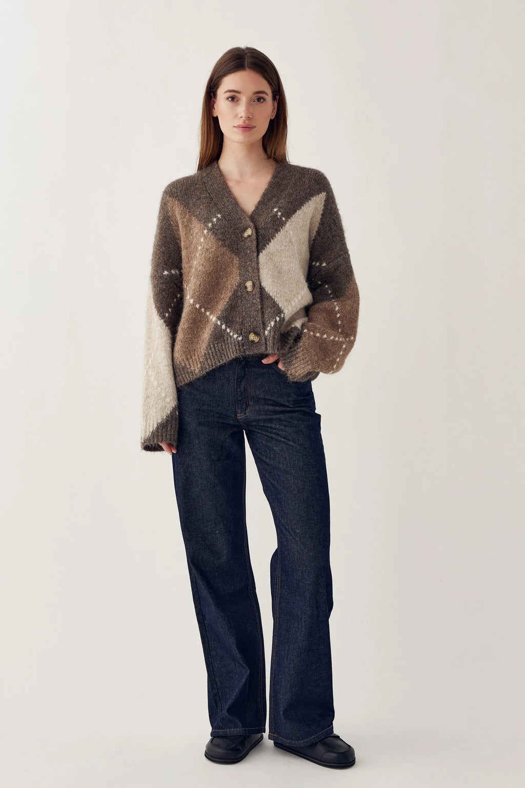 NOELLA N-LAIANA STRICKJACKE ASCHBRAUN MELANGE