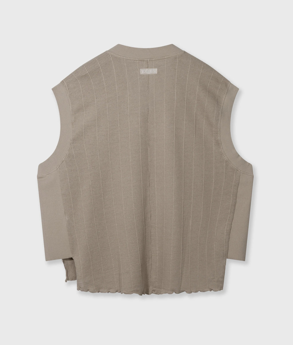 10 Days V-Neck Mesh Top Farbe Fog