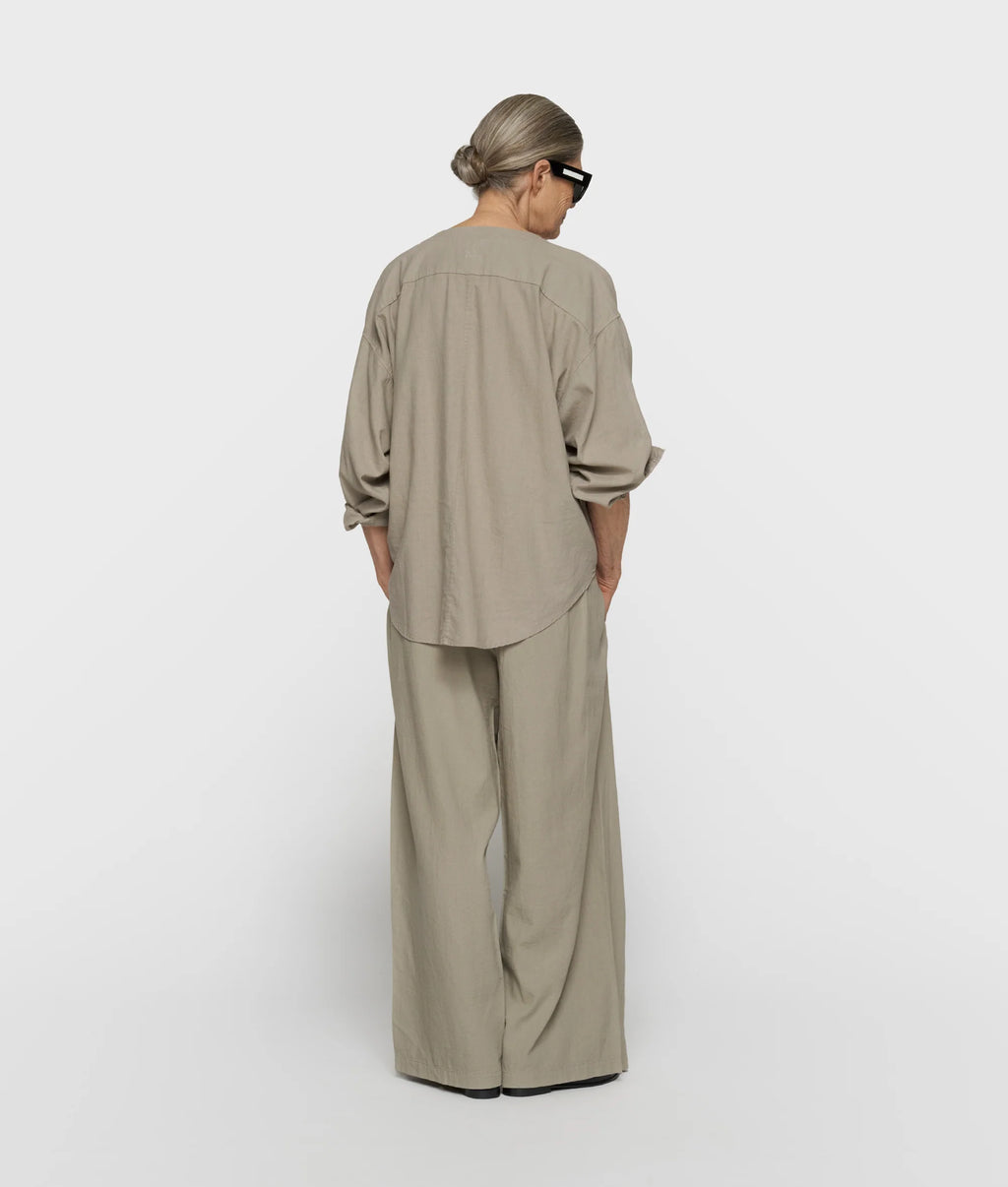 10 Days Cotton Linen Bluse Farbe Fog