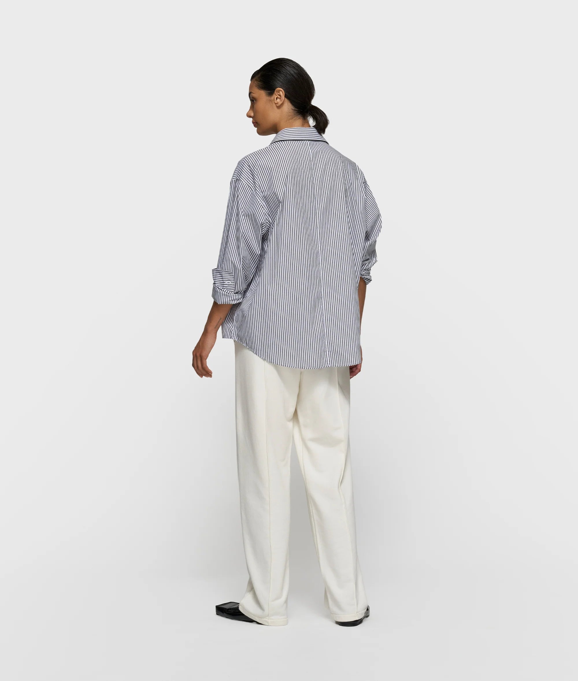 10 Days Shirt Stripes weiß/charcoil grau