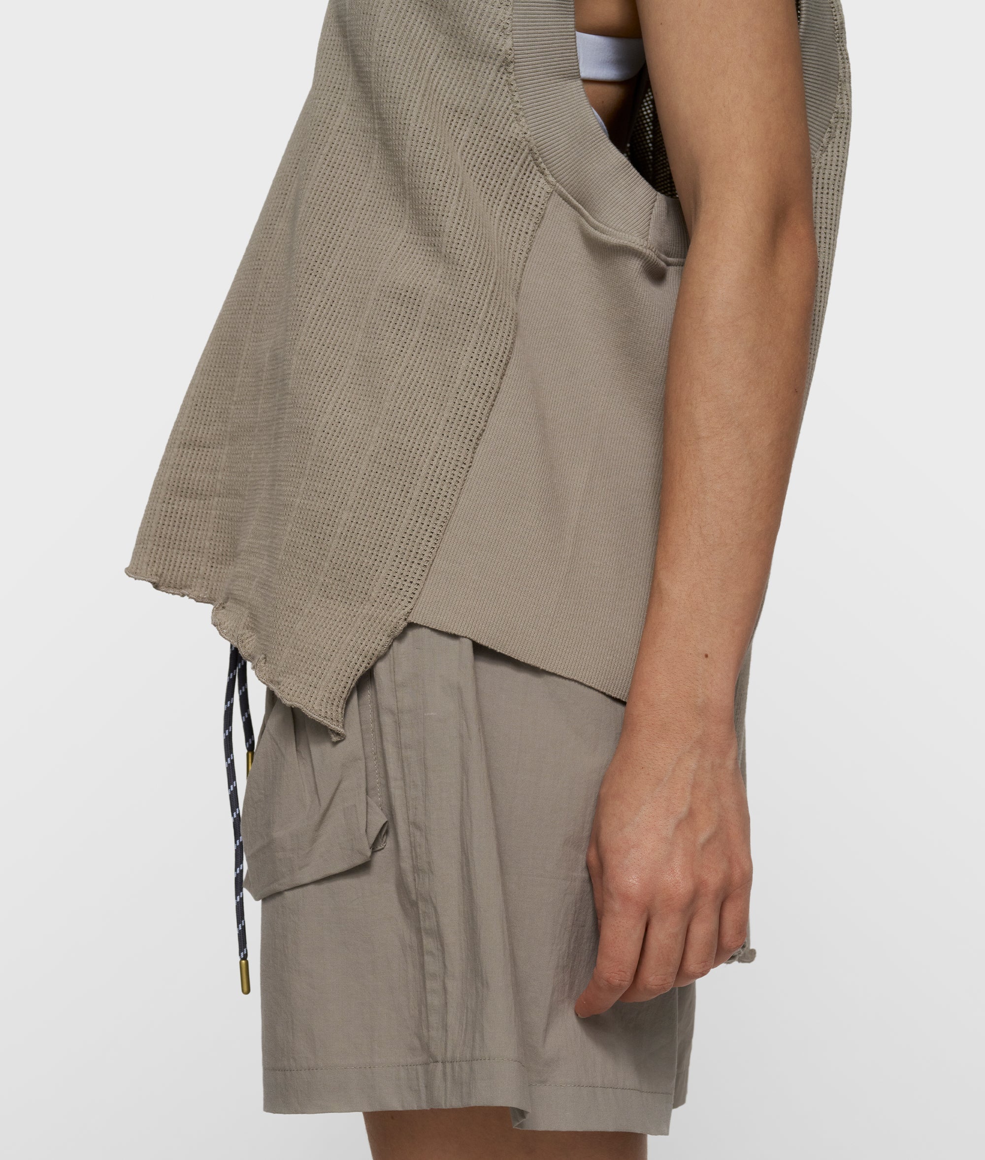 10 Days V-Neck Mesh Top Farbe Fog