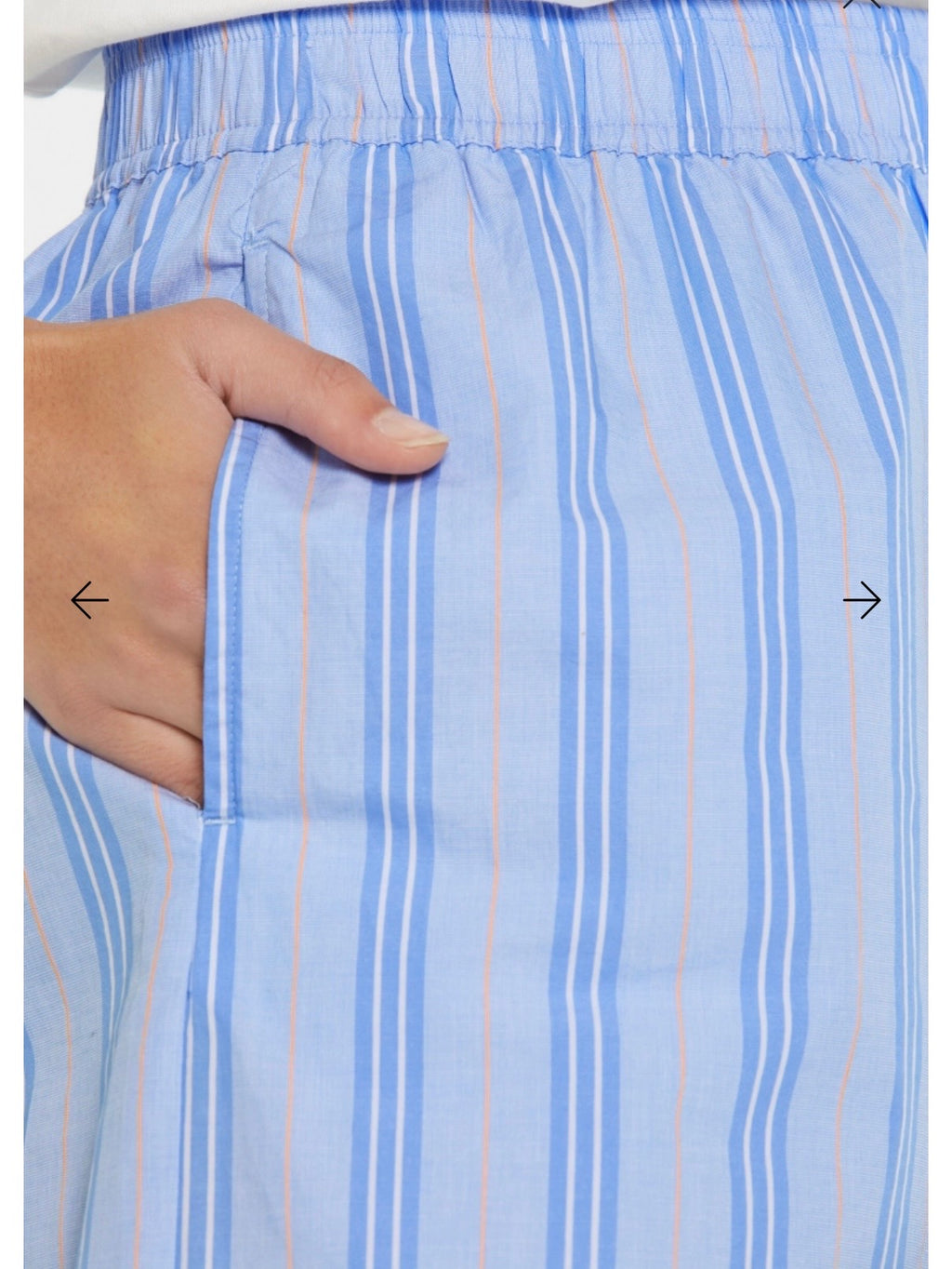 Senses The Label Gestreifte Shorts PR:AD im Pyjama-Stil shirt blue / iconic orange