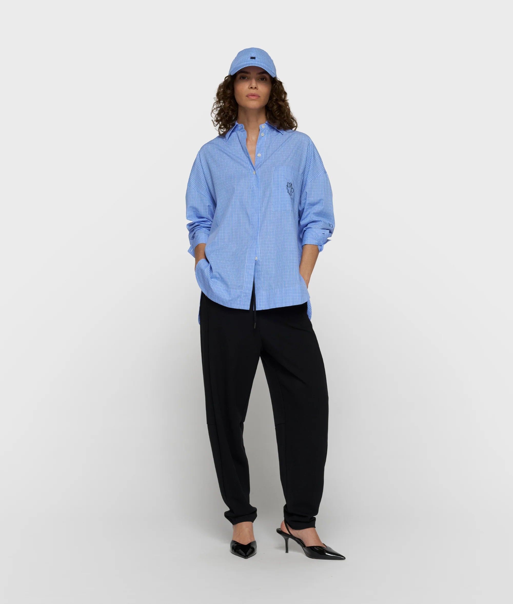10 Days Karierte Hemdbluse blau