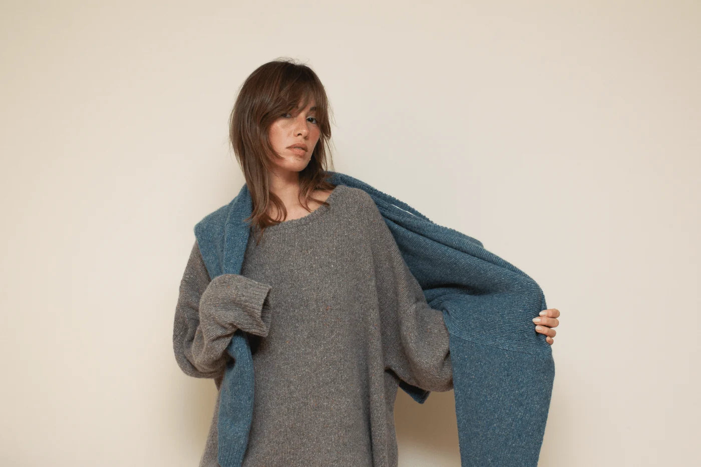 Love Joy Victory Amory Kaschmir Pullover granito graubraun