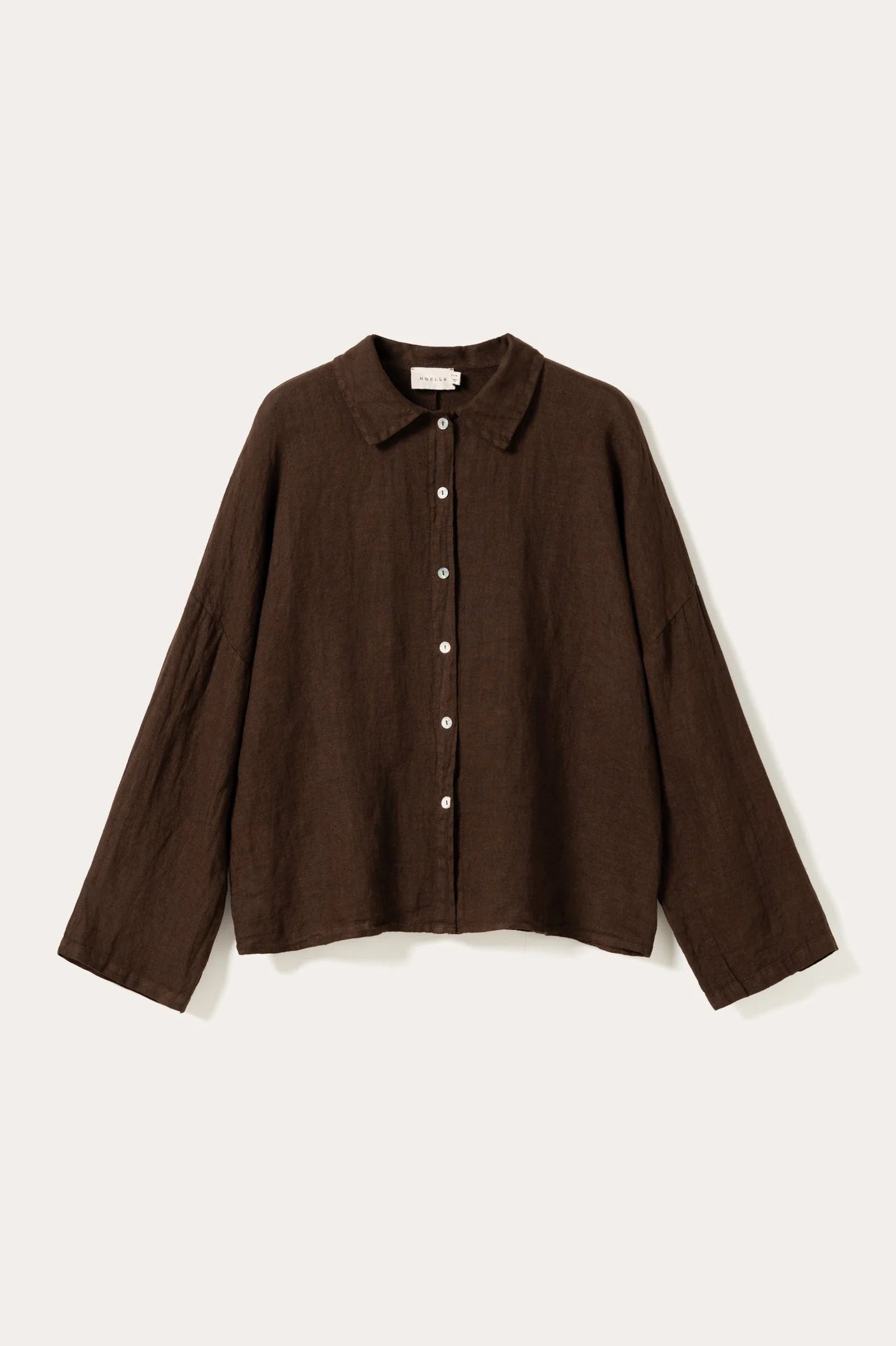 Noella Leonora Leinen Bluse Choclat braun