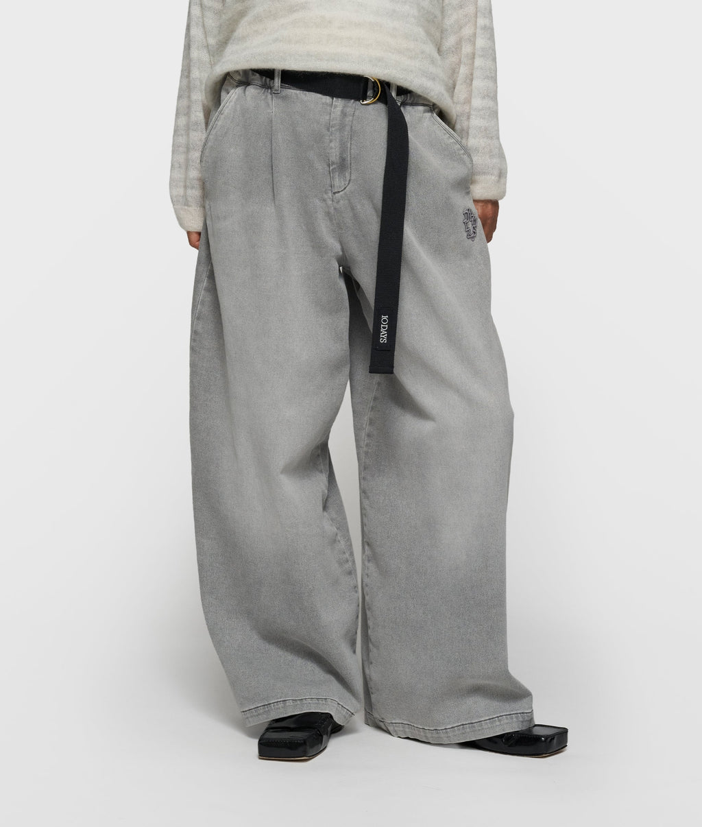 10 Days Wide Pants Jog Light Graphite ( hellgrau)