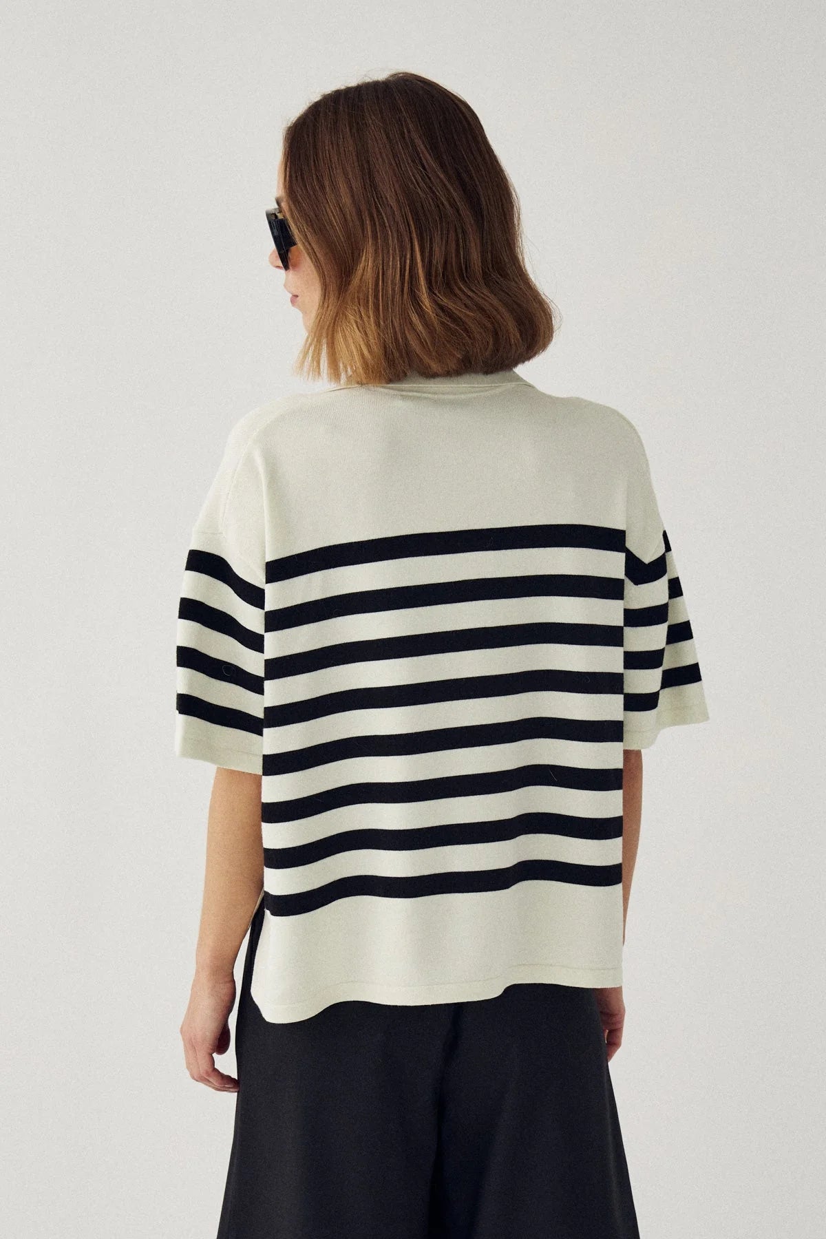 Noella N-Maryann Knit Darryll Black Stripe Strick Shirt