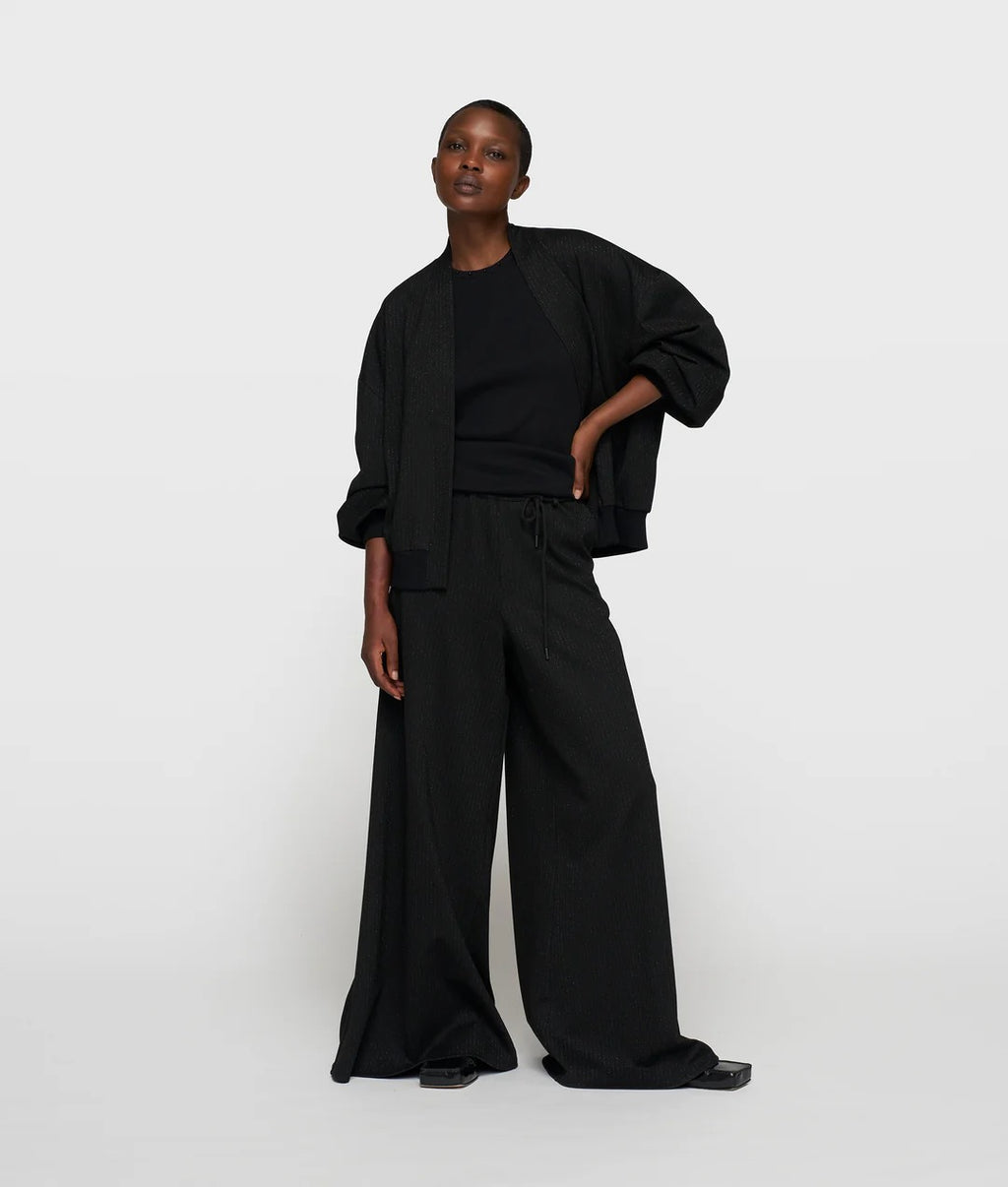 10 Days Super Wide Pants Pinstripe schwarz