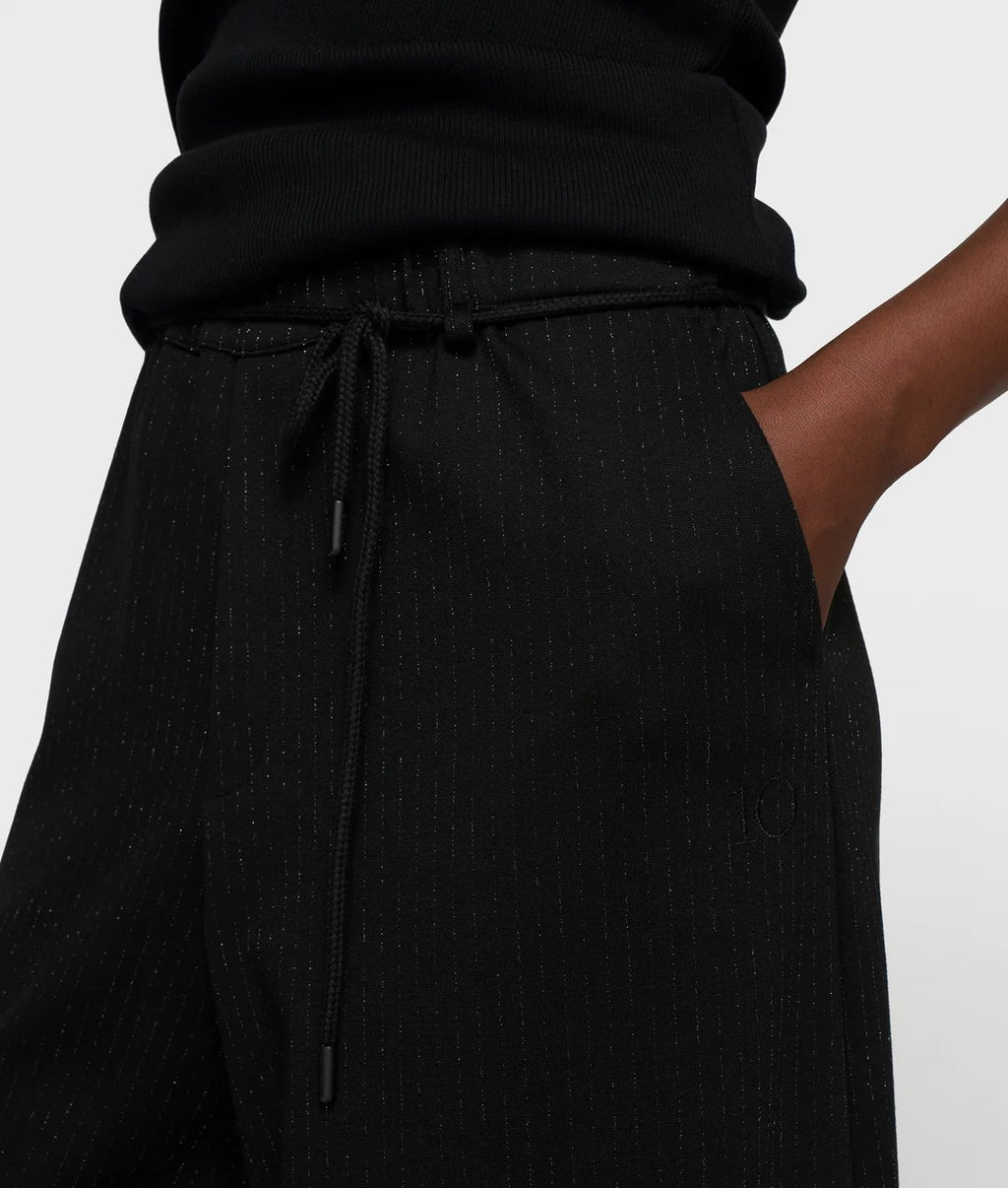 10 Days Super Wide Pants Pinstripe schwarz