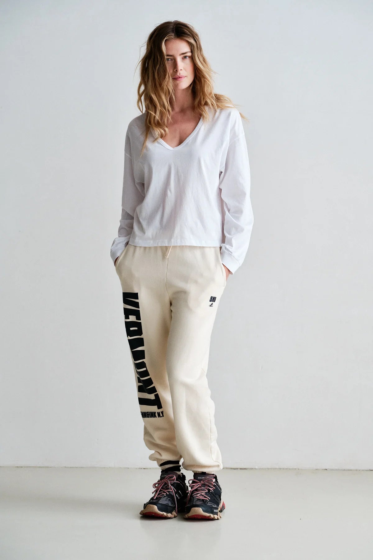 Penn&Ink Jogginghose Ecru Anthrazit (W26F1932)