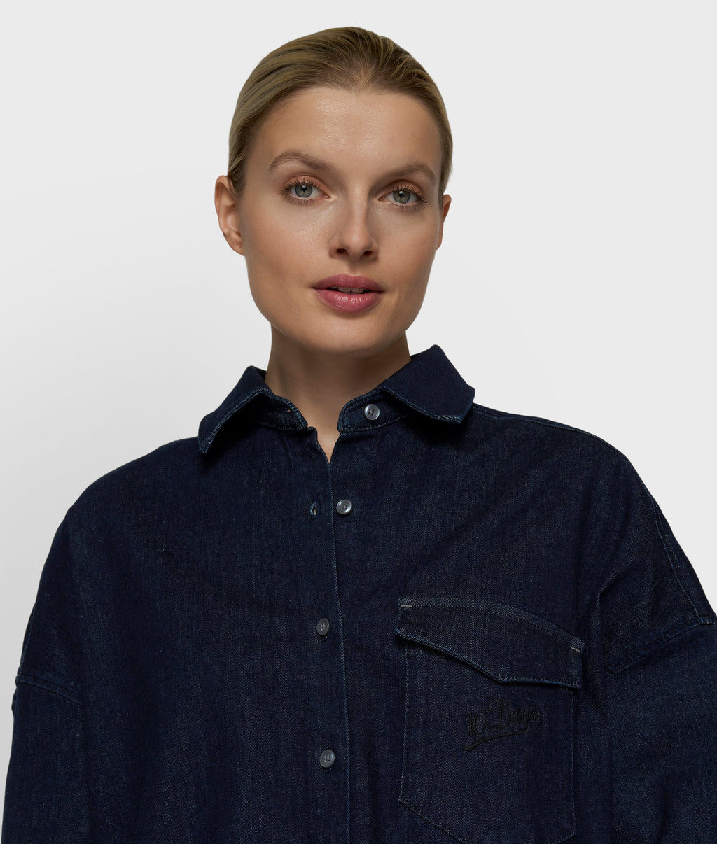 10 Days Chambray Bluse dunkelblau