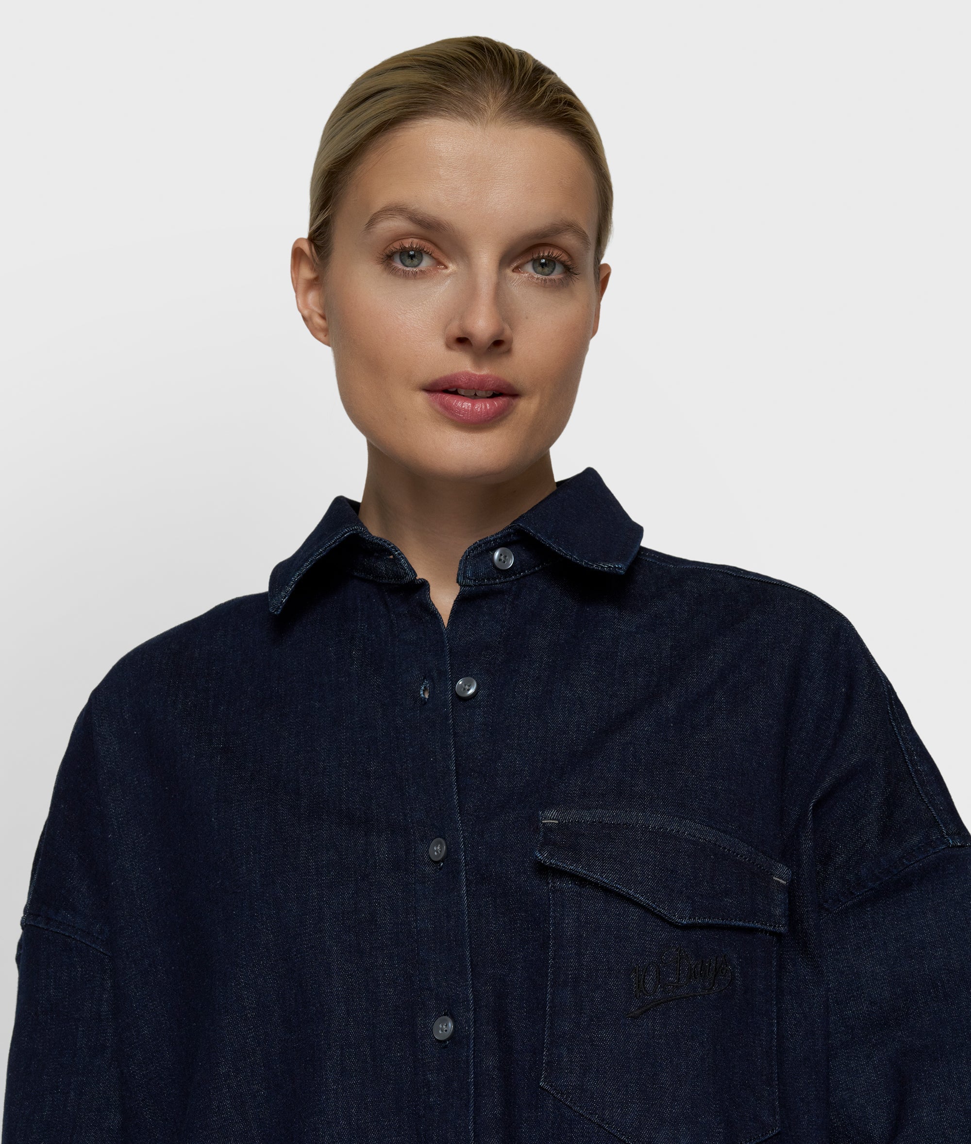 10 Days Chambray Bluse dunkelblau