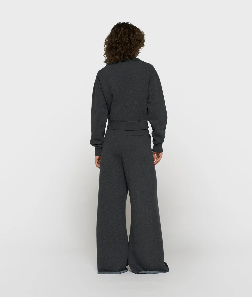 Zip Cardigan Baumwolle Fleece Antra Melee
