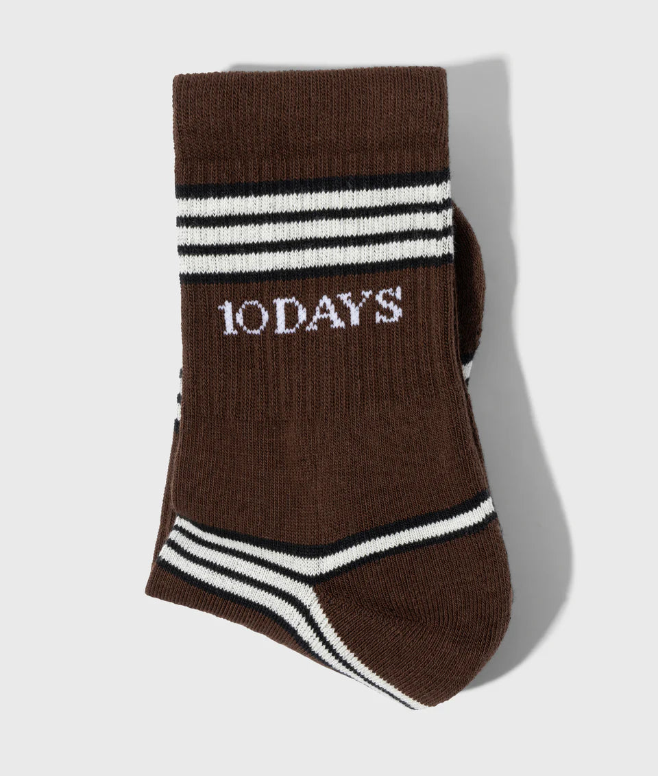 10 Days Socken Stripes Streifen dunkelbraun