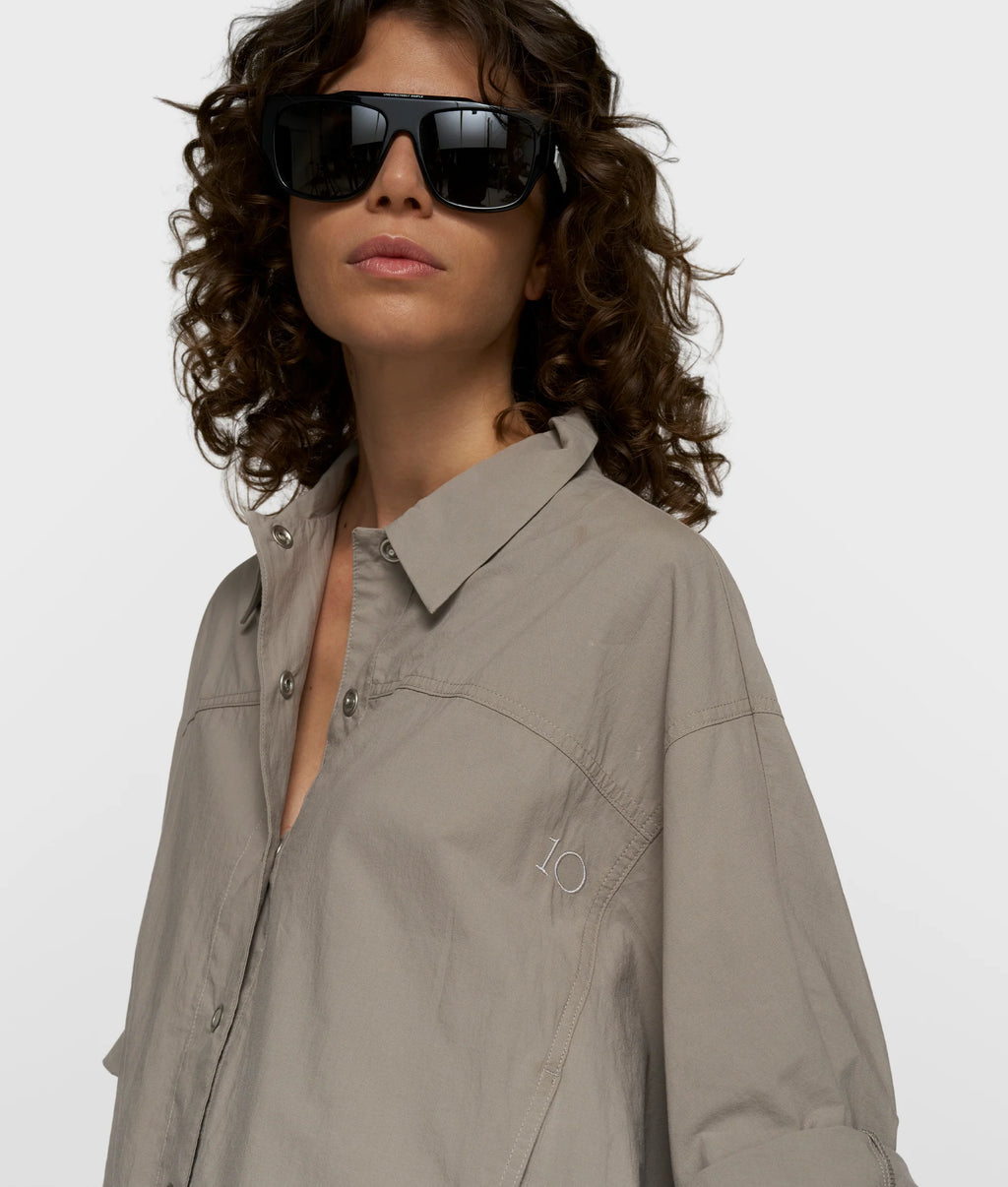 10 Days Wide Crinkle Jacket Farbe Fog