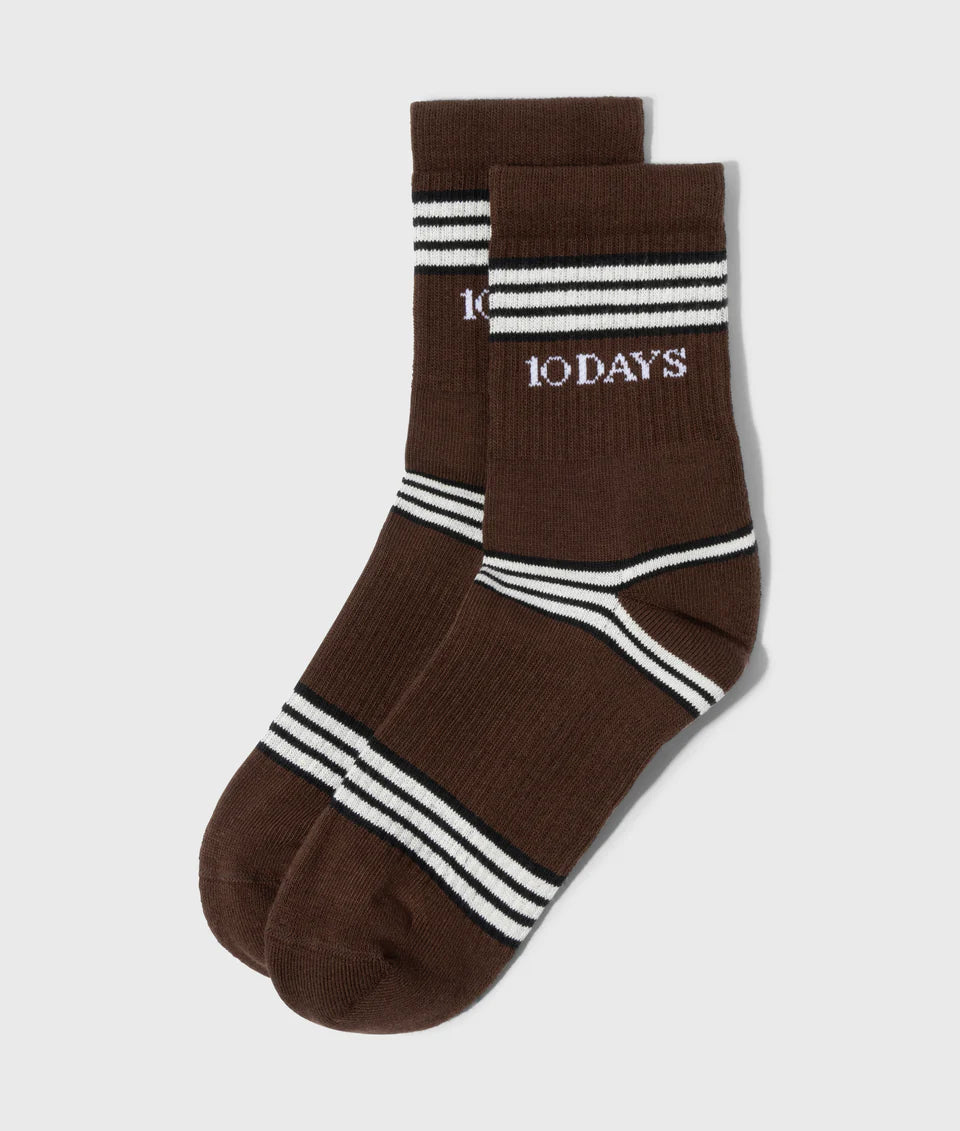 10 Days Socken Stripes Streifen dunkelbraun