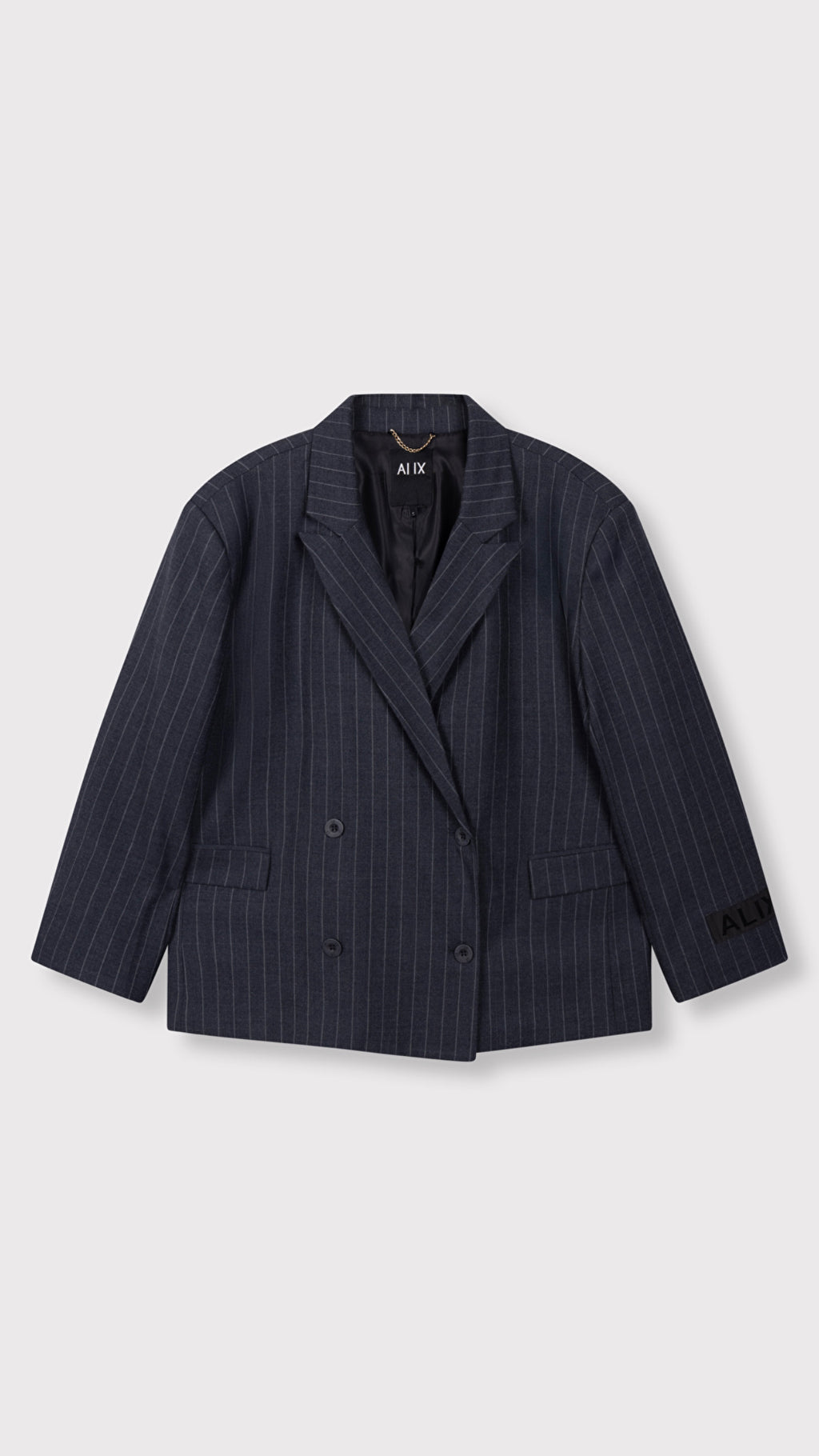 Alix The Label Big Stripe Oversized Blazer Grau