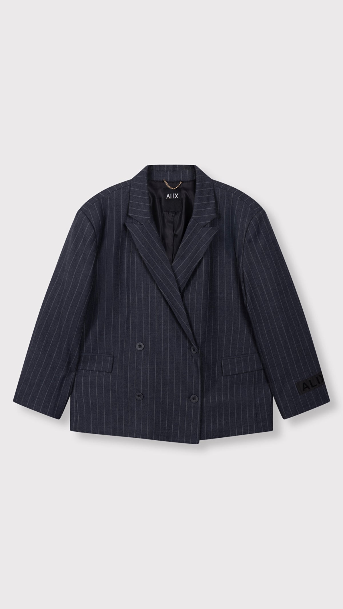 Alix The Label Big Stripe Oversized Blazer Grau