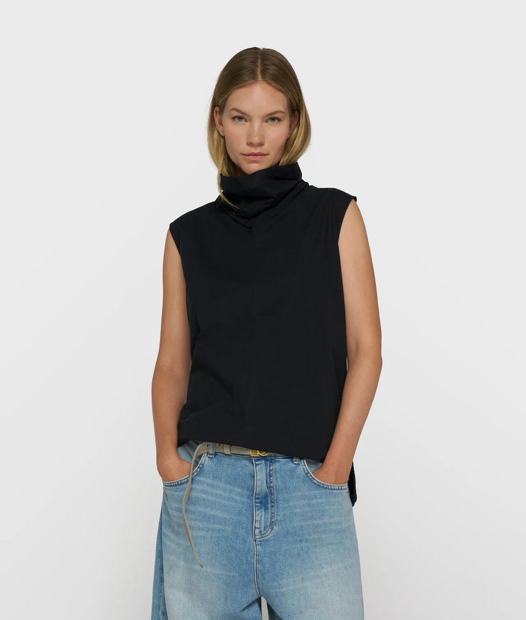 10 Days Drape Top Fleece schwarz