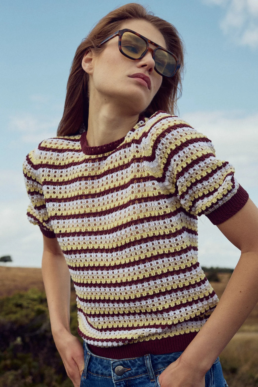 Noella N-Maylin Knit Dinah Brown Stripe