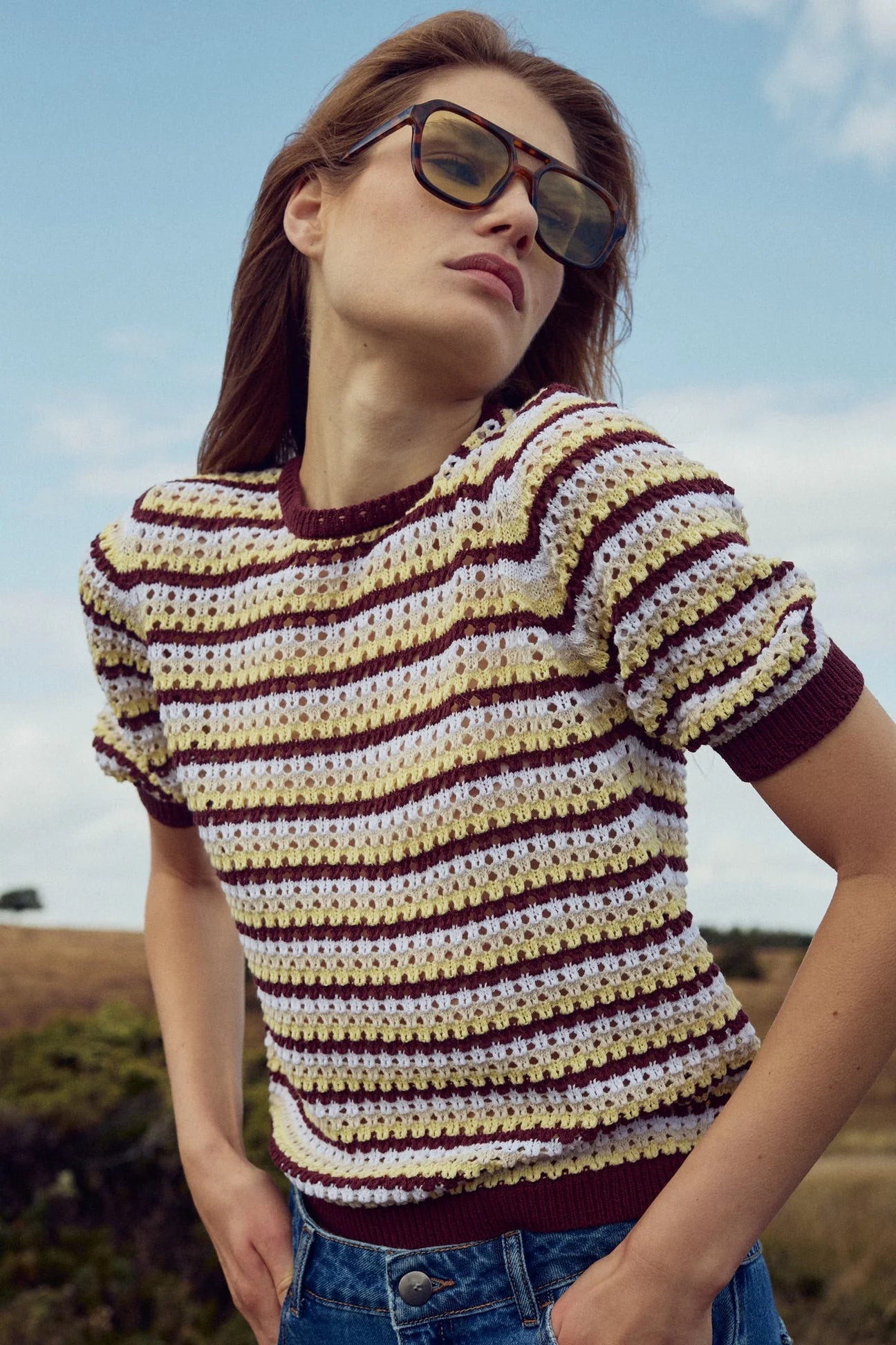 Noella N-Maylin Knit Dinah Brown Stripe