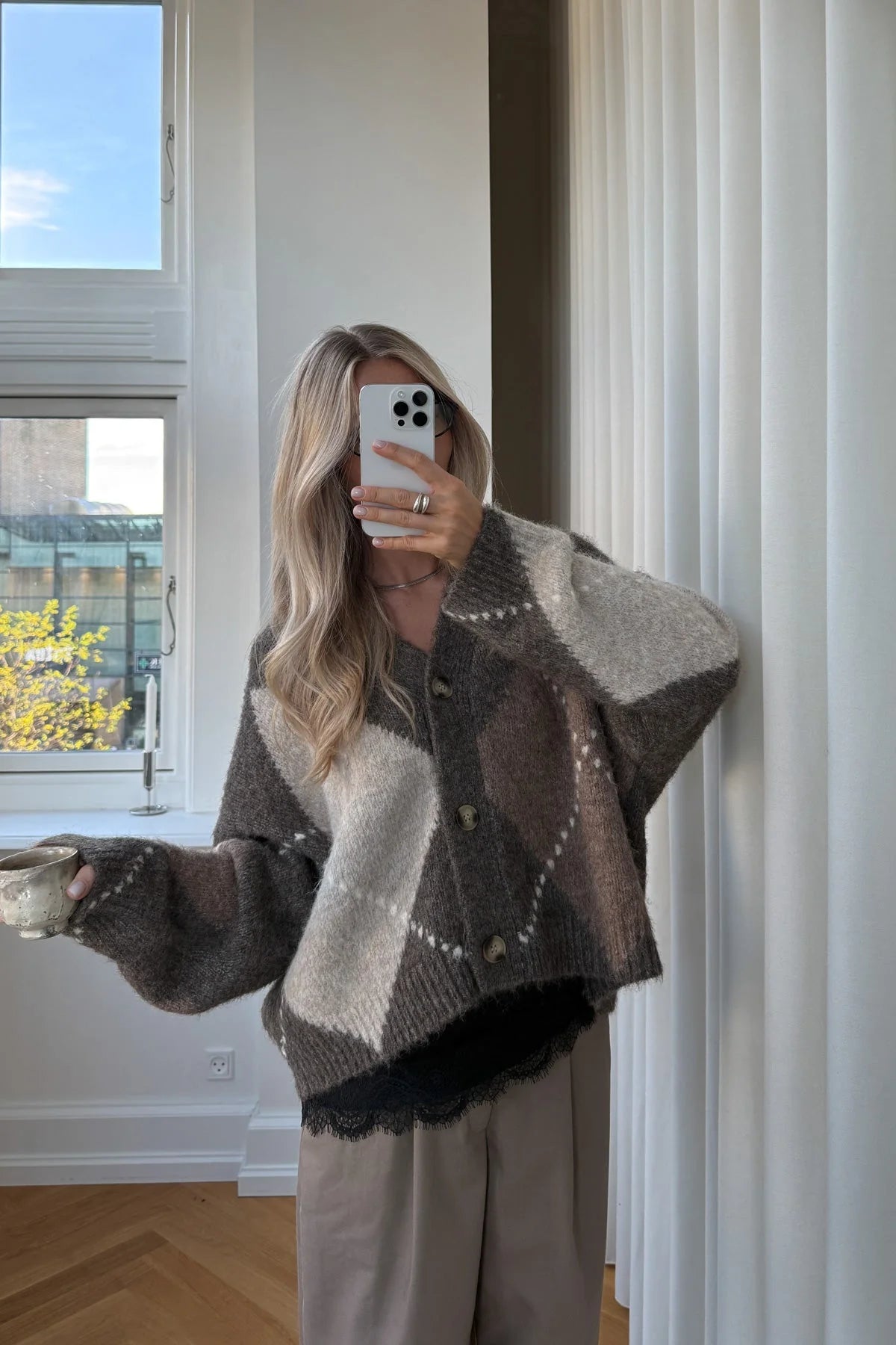 NOELLA N-LAIANA STRICKJACKE ASCHBRAUN MELANGE