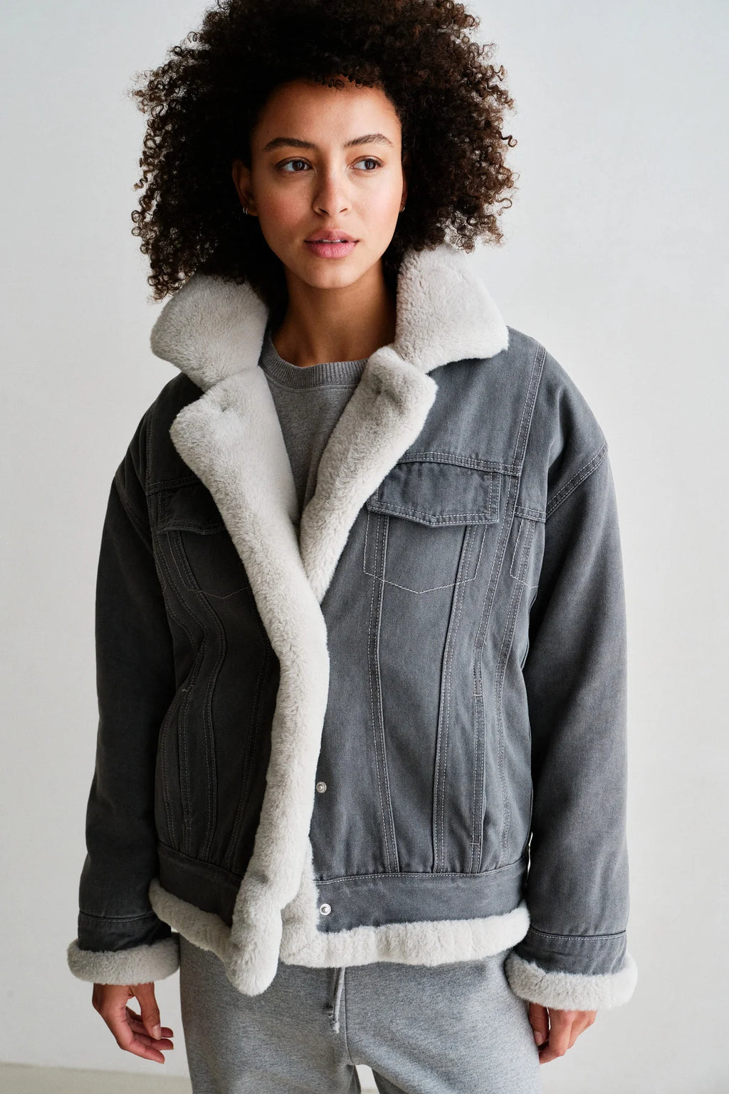 Penn&ink Trucker Jacke grau gefüttert