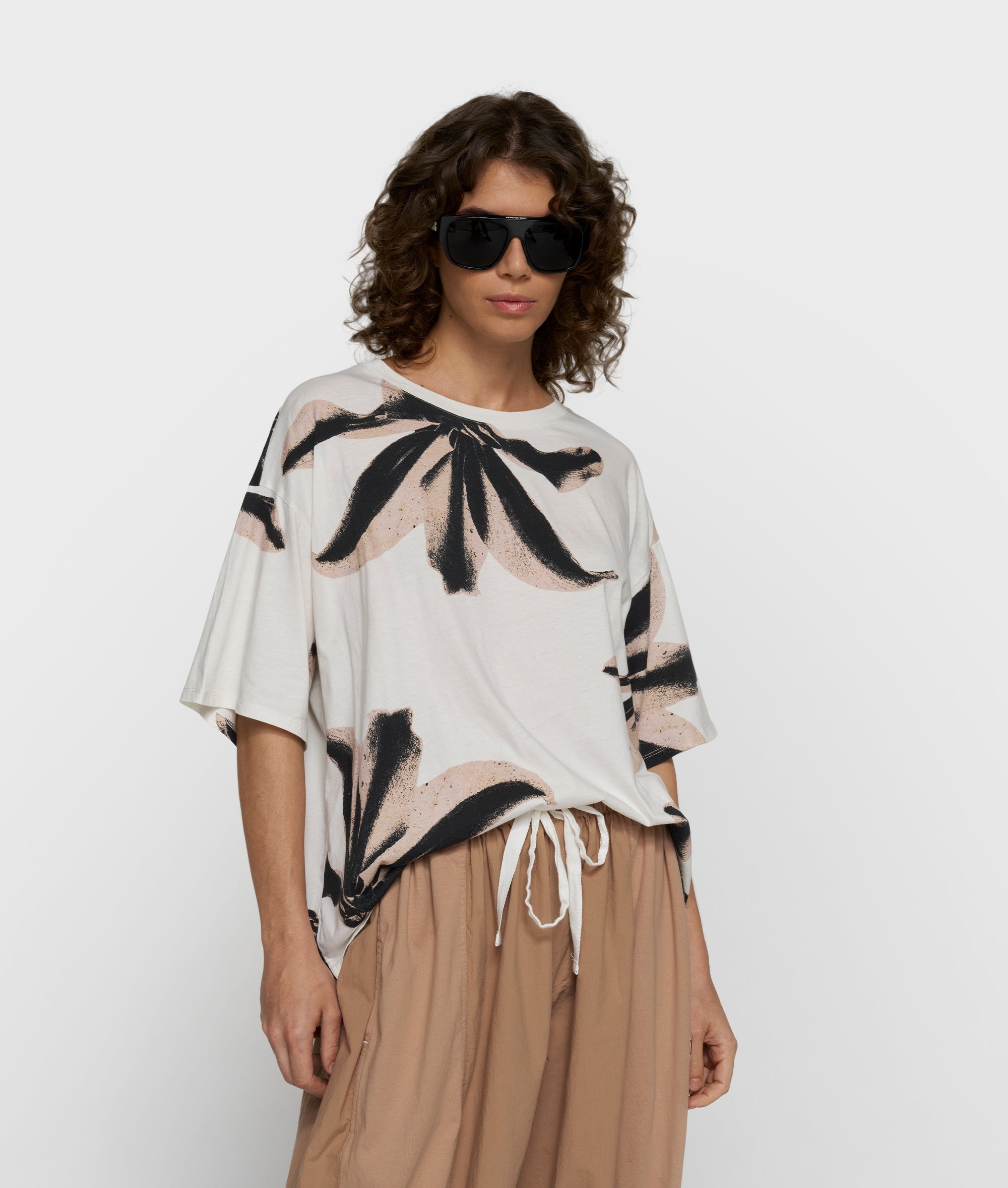 10 Days Oversized T-Shirt Flowers Ecru