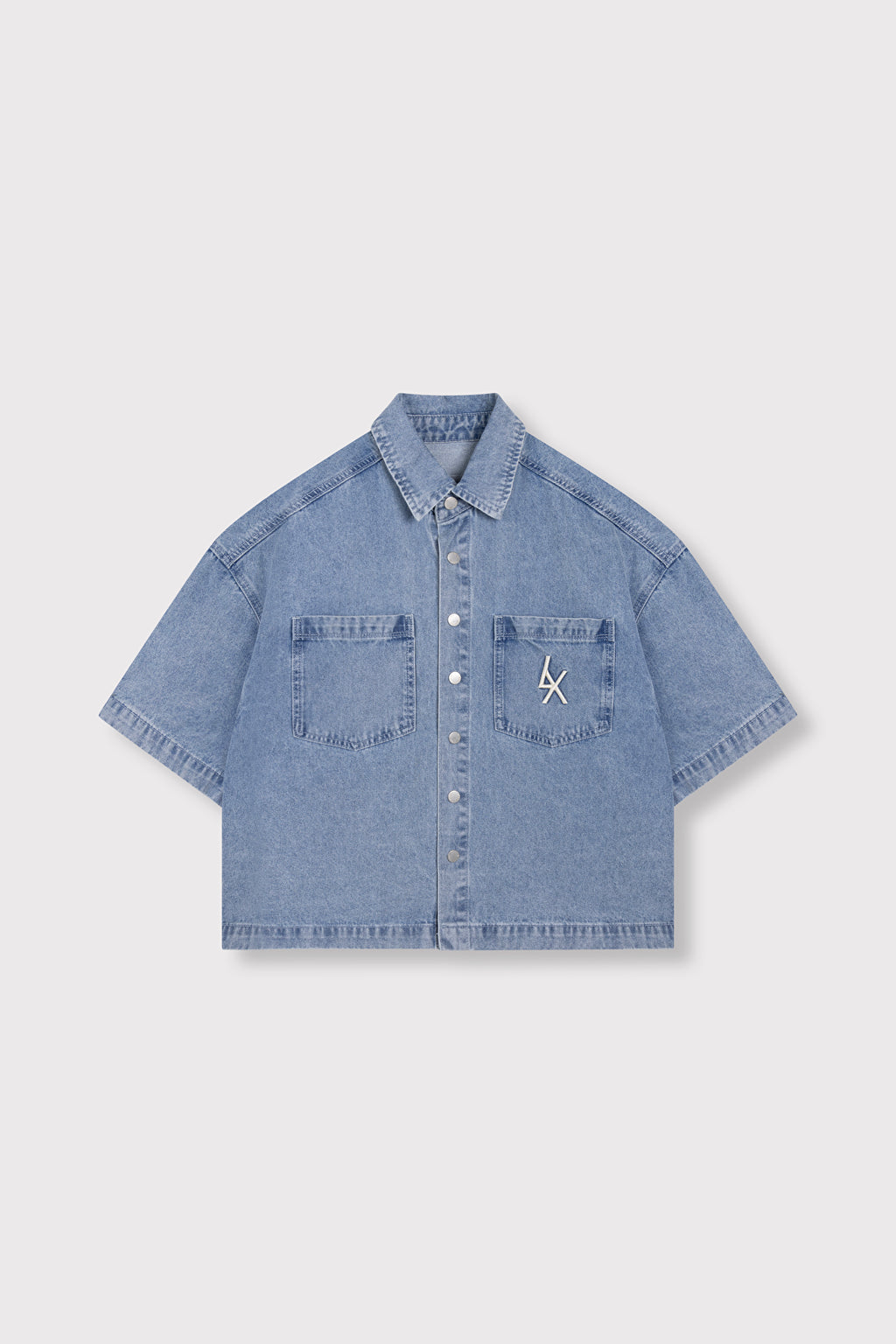 Alix The Label Denim Shortsleeve Bluse